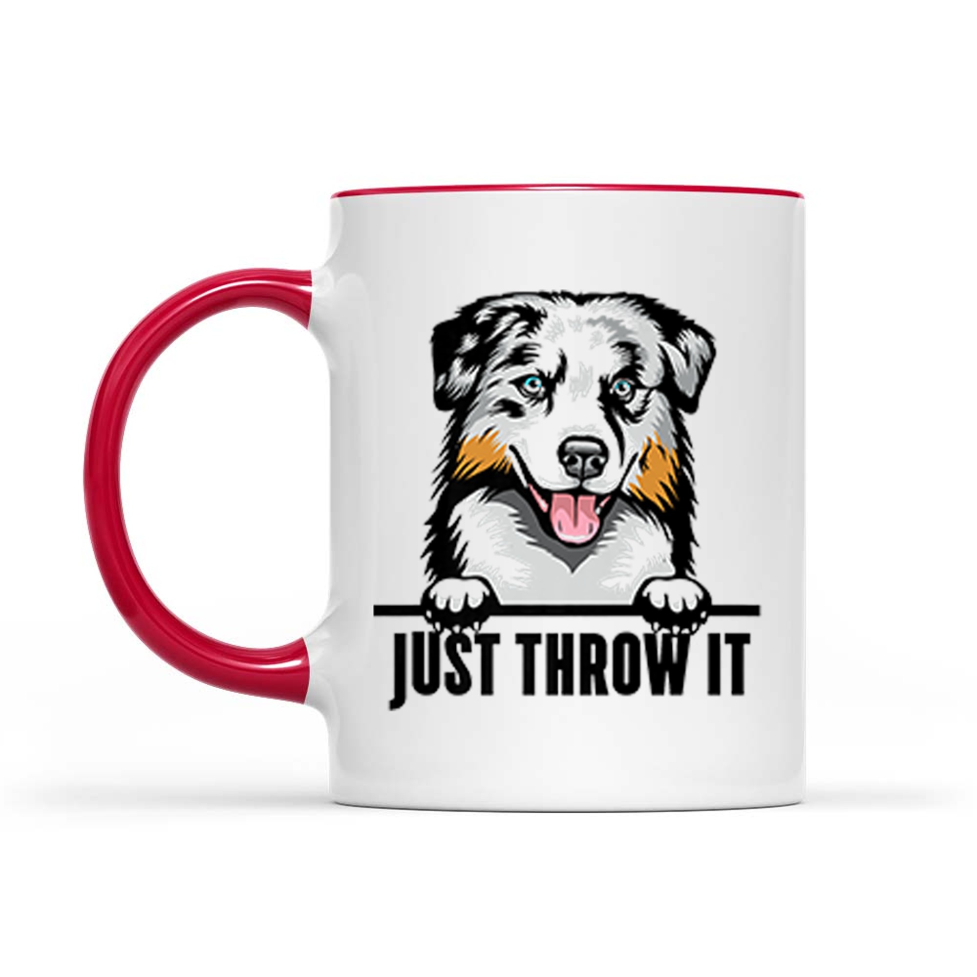 Funny Australian Shepherd Dog Art Playful Ball Fetching Pet Lover Mug
