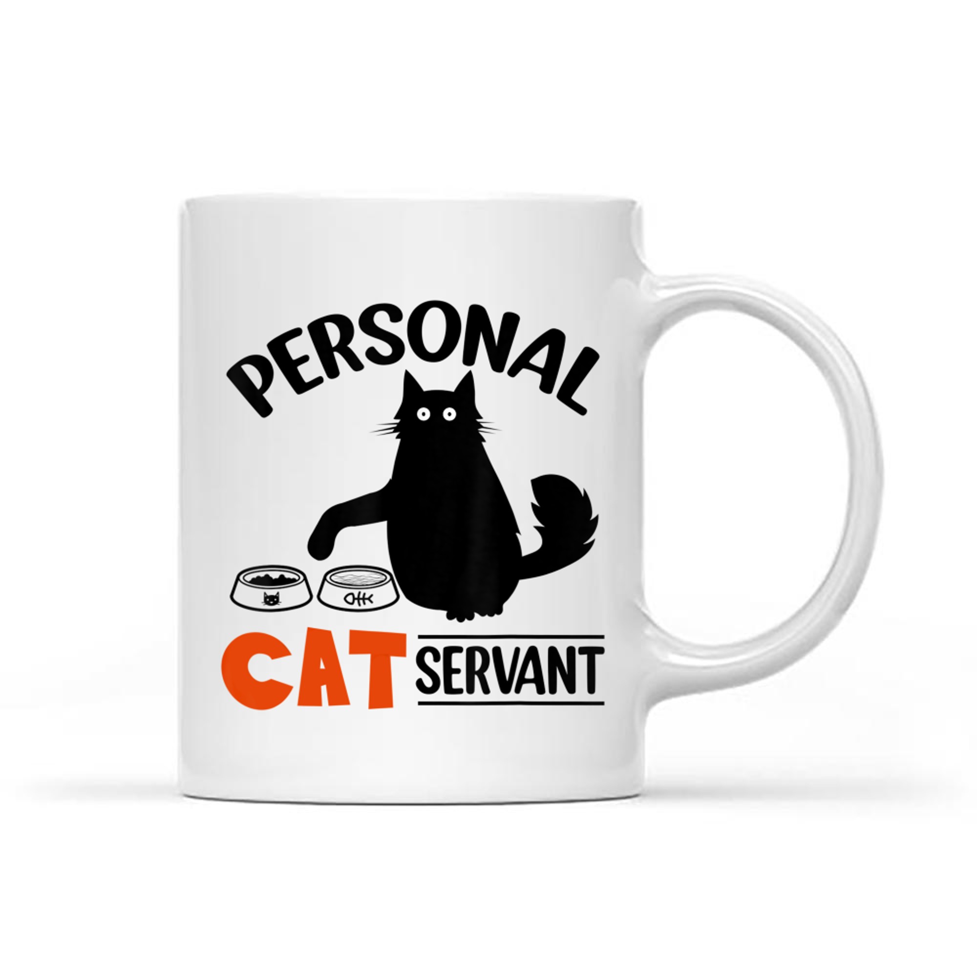 Funny Black Cat Personal Cat Servant Mug