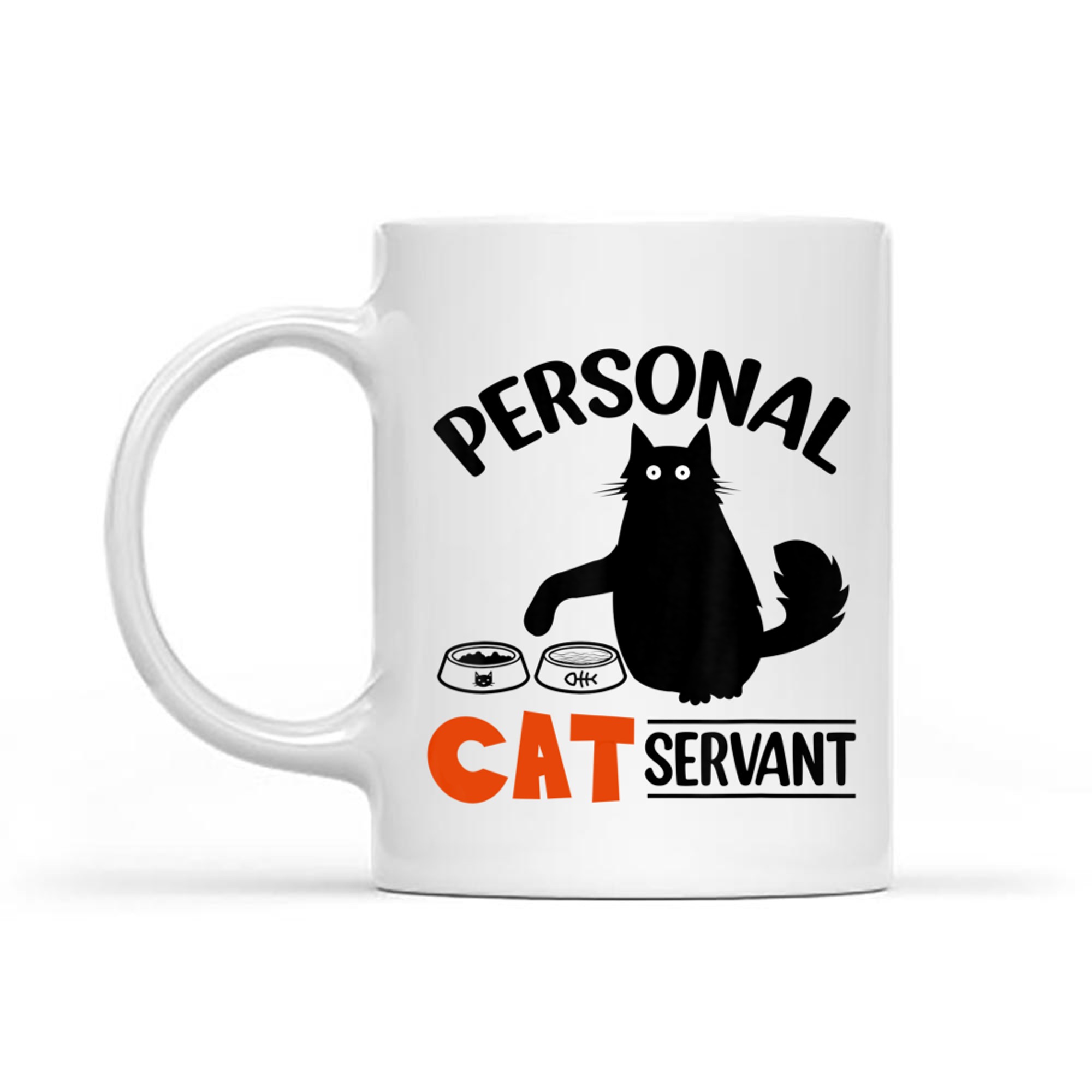 Funny Black Cat Personal Cat Servant Mug