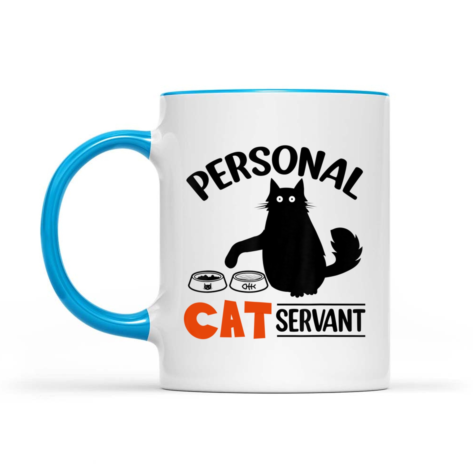 Funny Black Cat Personal Cat Servant Mug