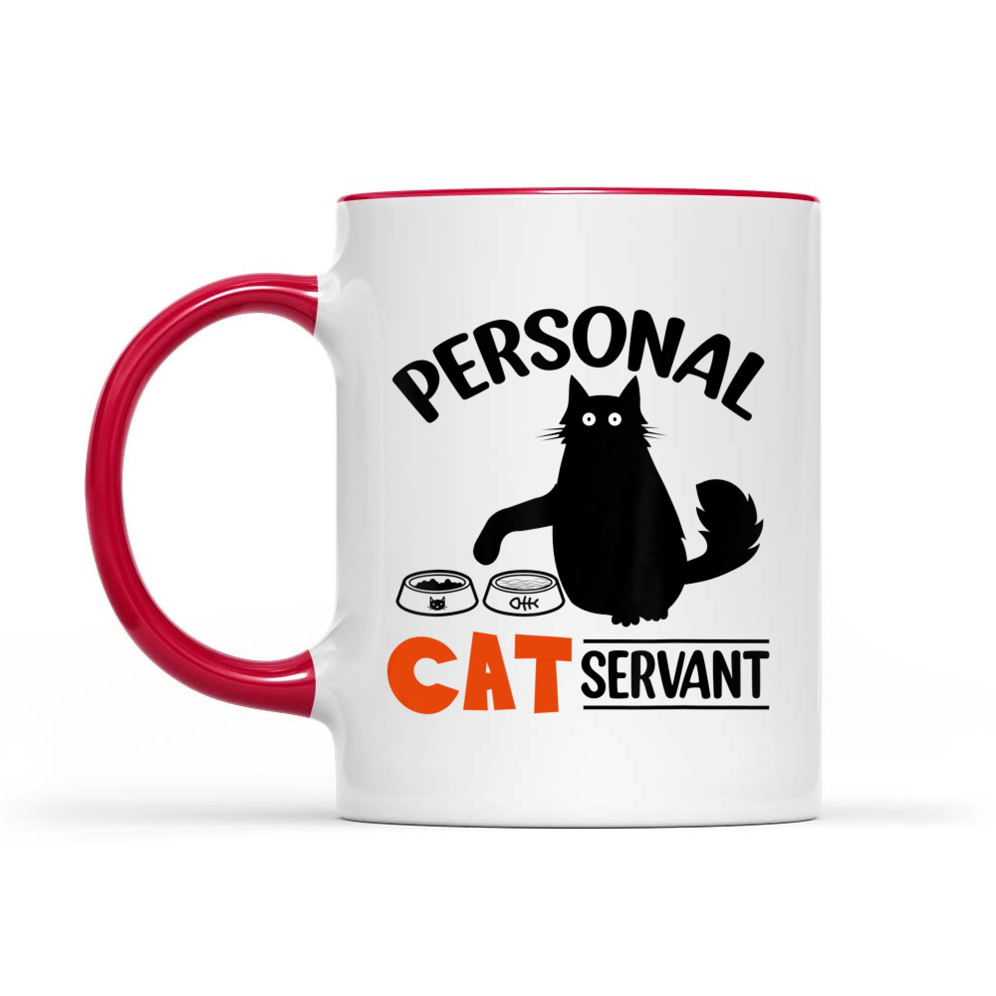 Funny Black Cat Personal Cat Servant Mug