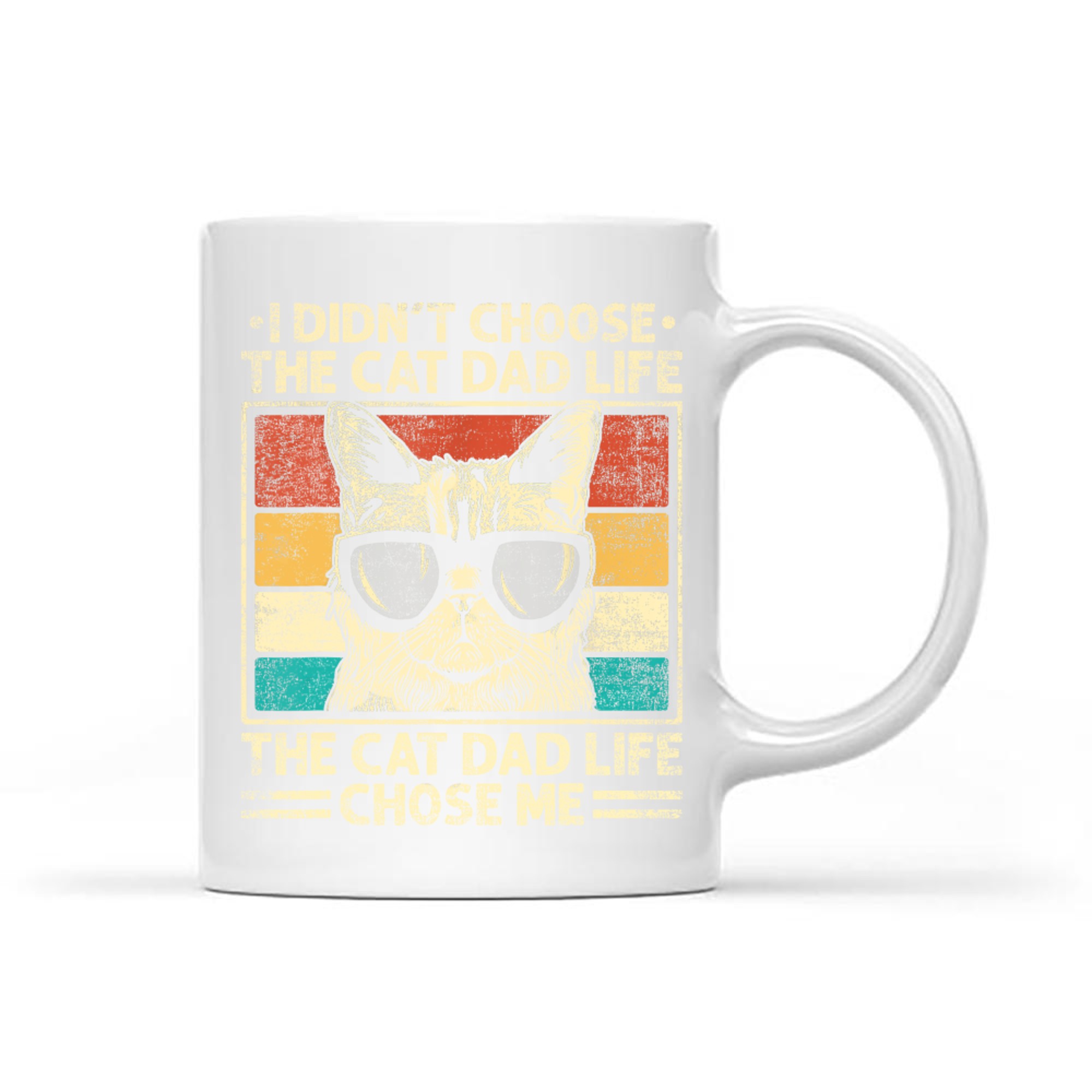 Funny Cat Dad Retro Style Cool Cat Sunglasses Mug