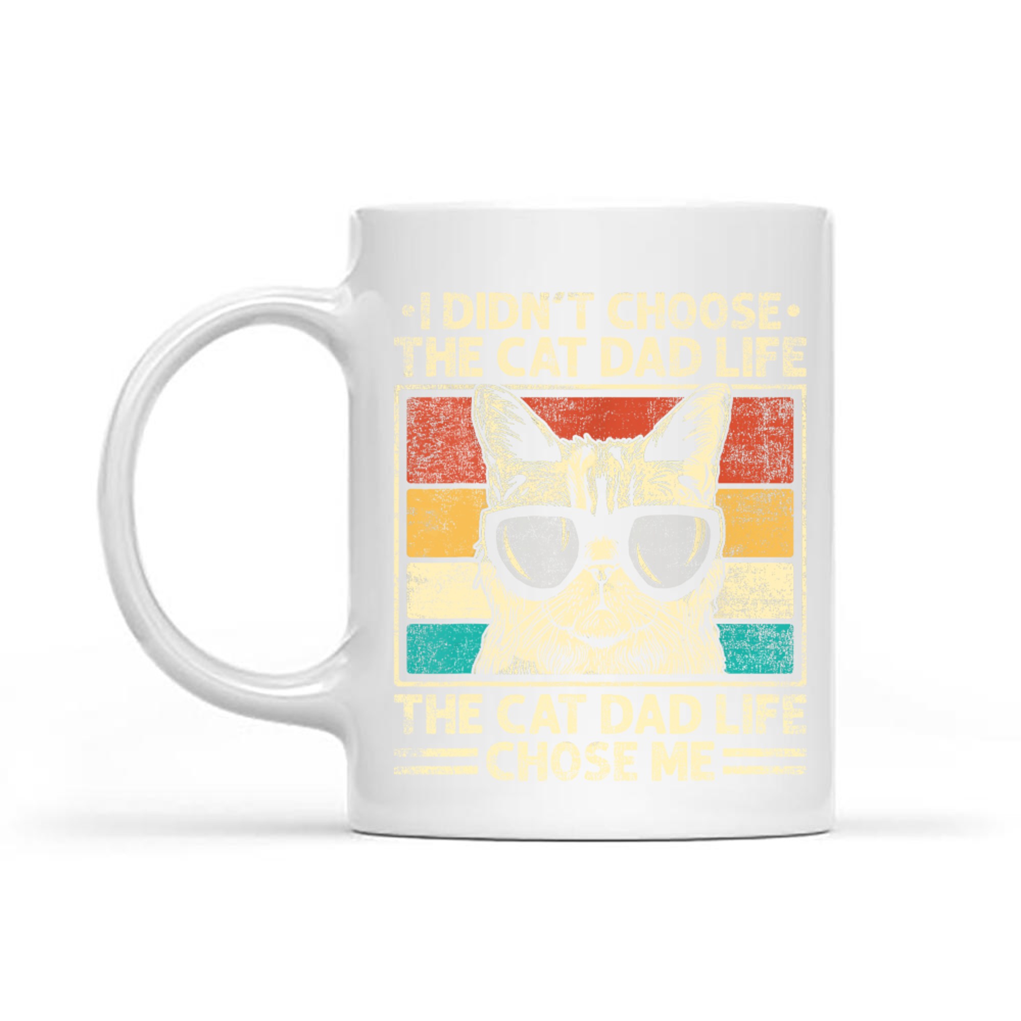 Funny Cat Dad Retro Style Cool Cat Sunglasses Mug