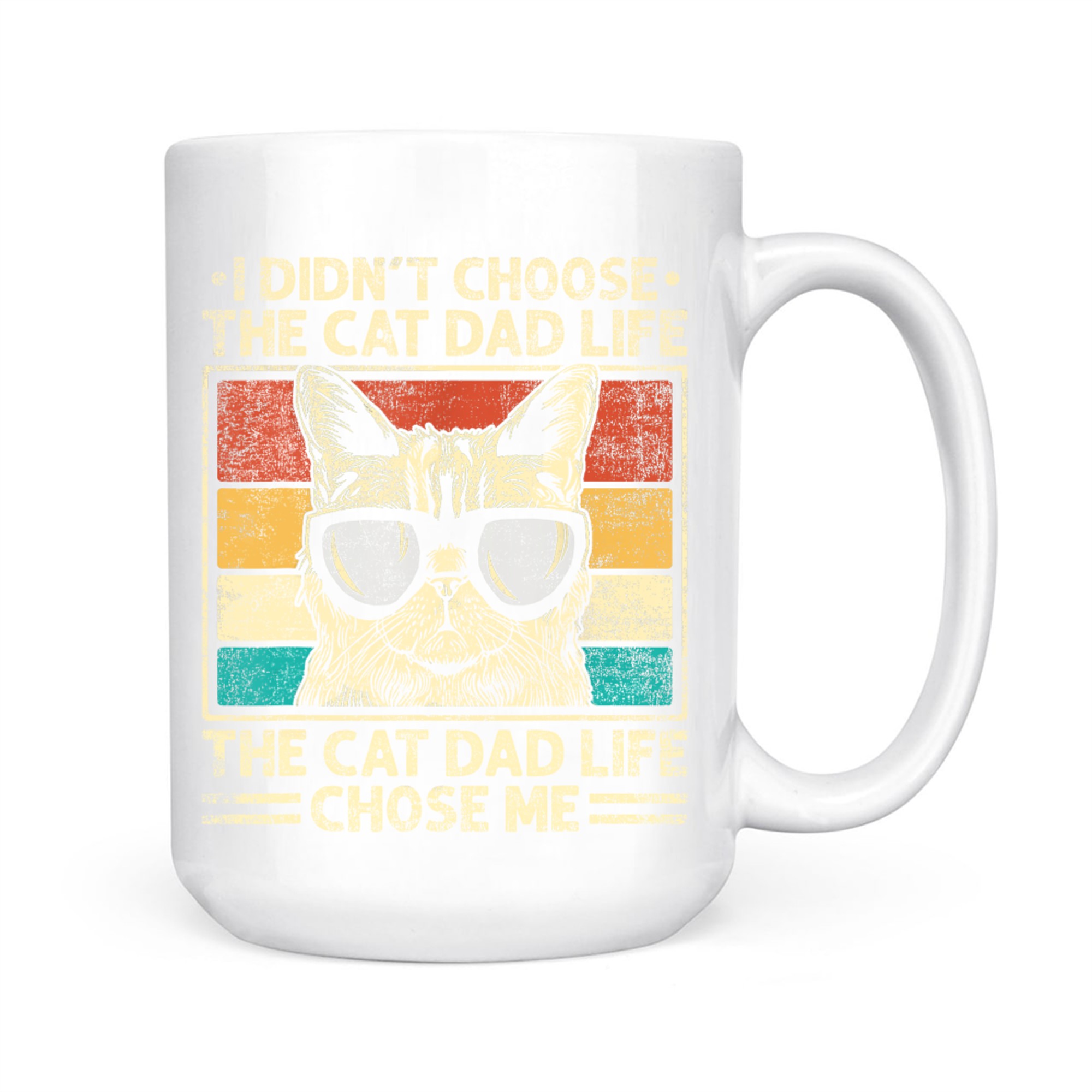 Funny Cat Dad Retro Style Cool Cat Sunglasses Mug