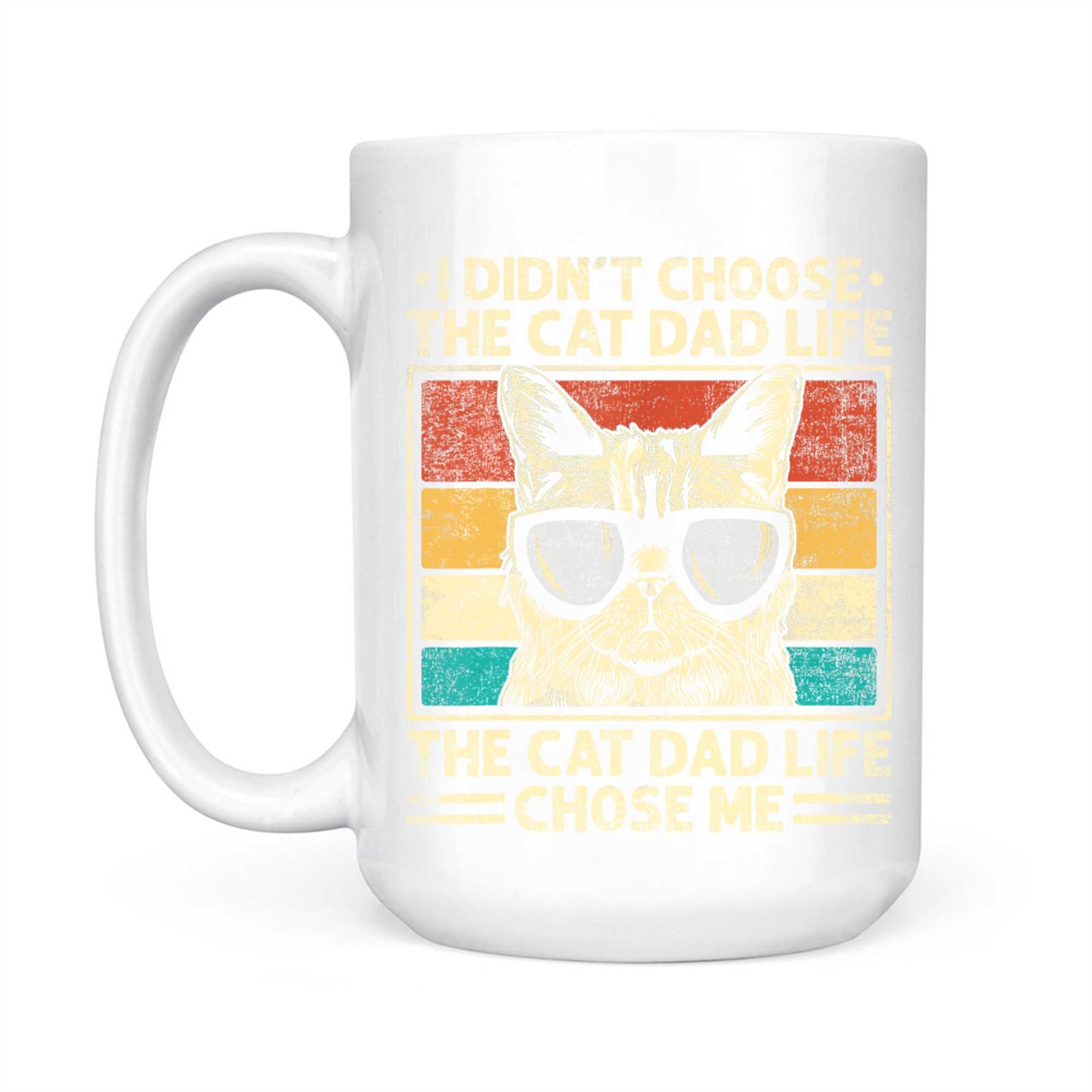 Funny Cat Dad Retro Style Cool Cat Sunglasses Mug