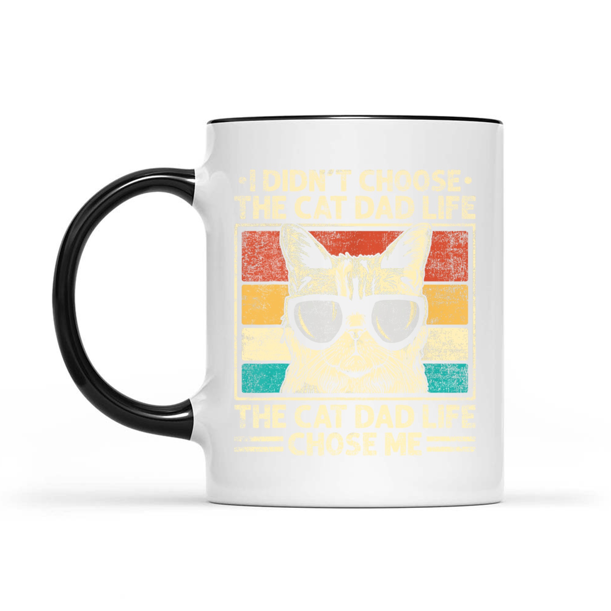 Funny Cat Dad Retro Style Cool Cat Sunglasses Mug