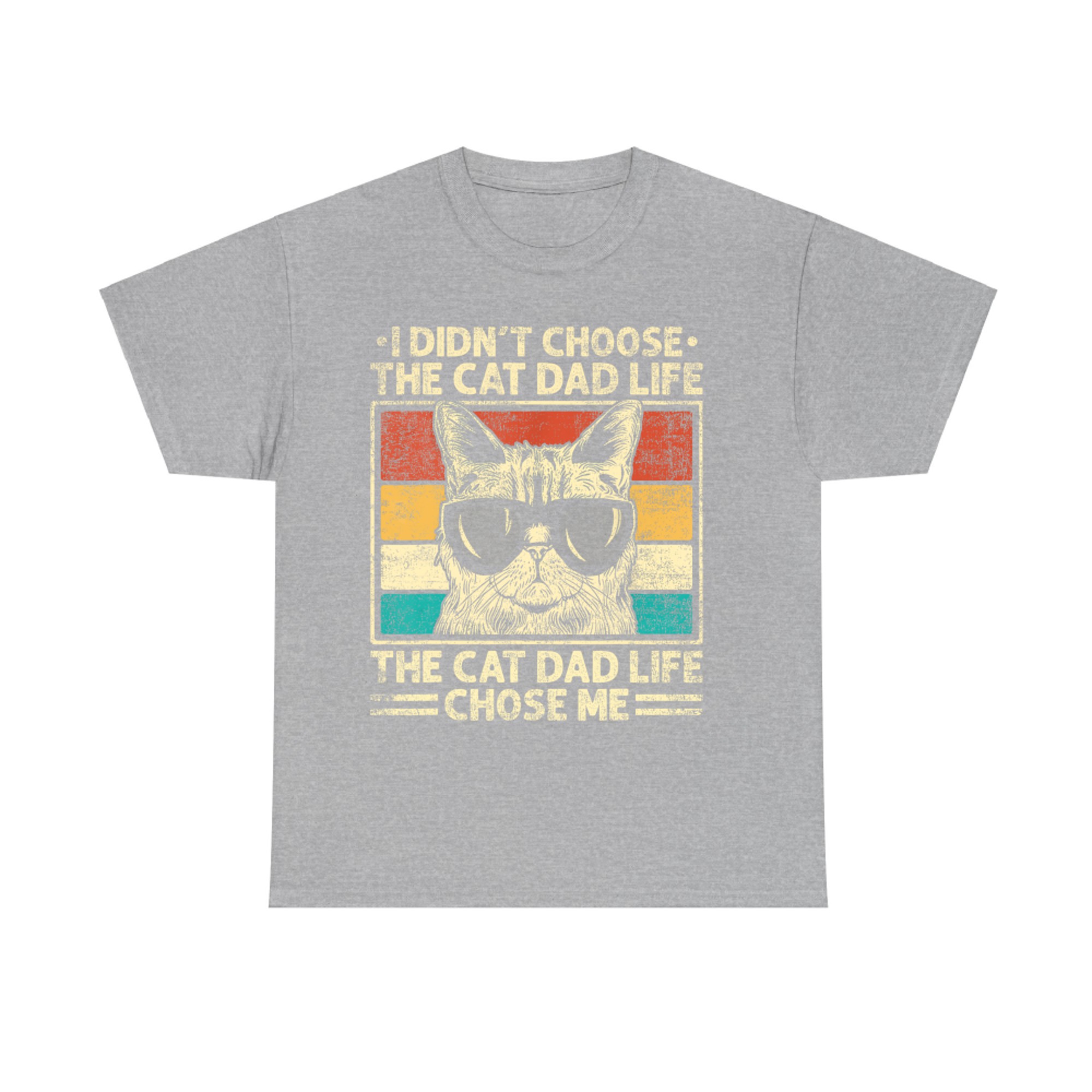 Funny Cat Dad Retro Style Cool Cat Sunglasses T-Shirt