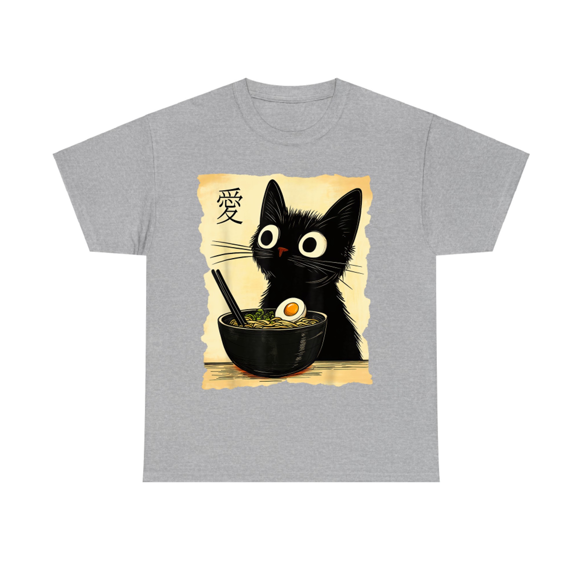 Funny Cat Ramen Graphic Japanese Kawaii Anime Cat T-Shirt