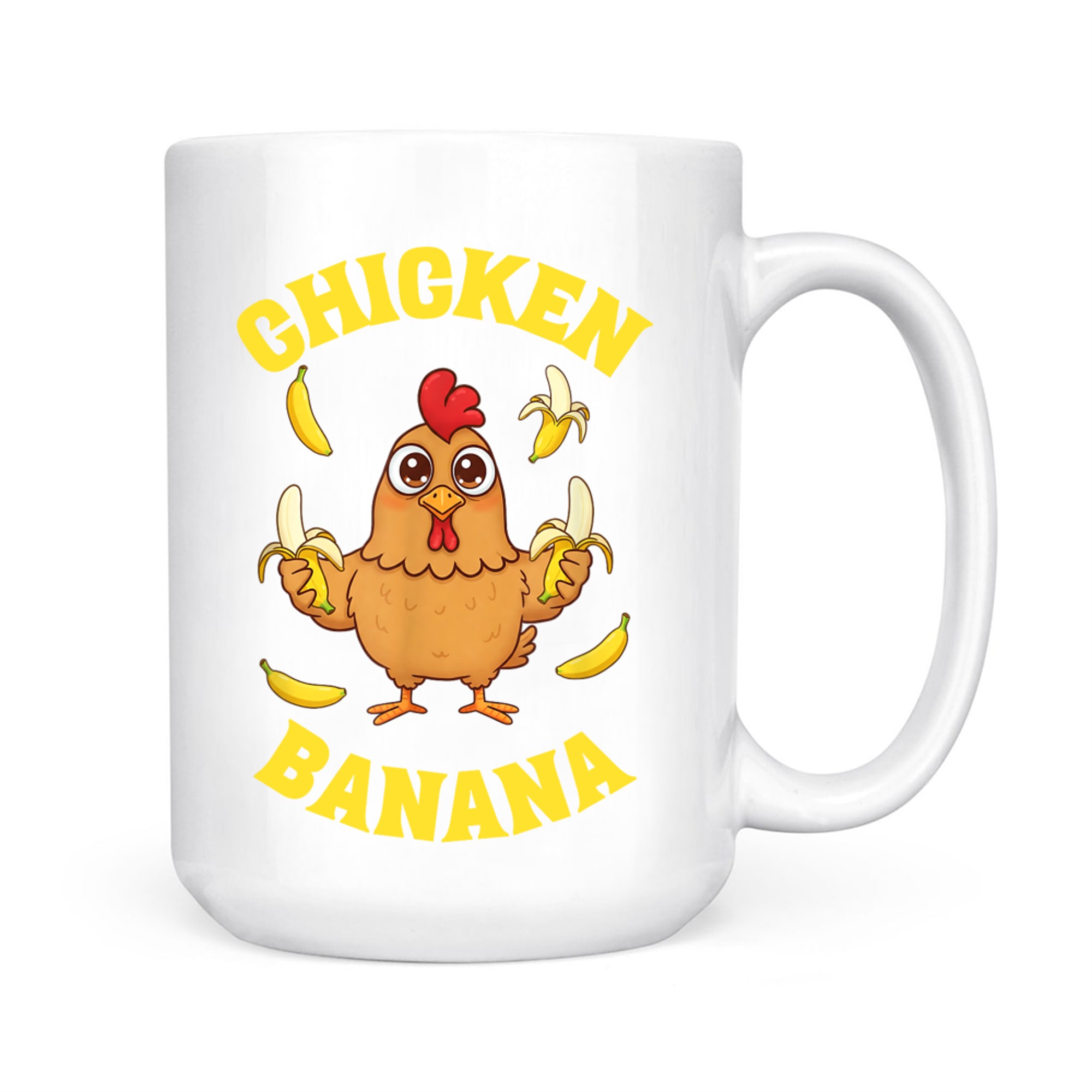 Funny Chicken Holding Bananas Silly Farm Animal Humor Mug