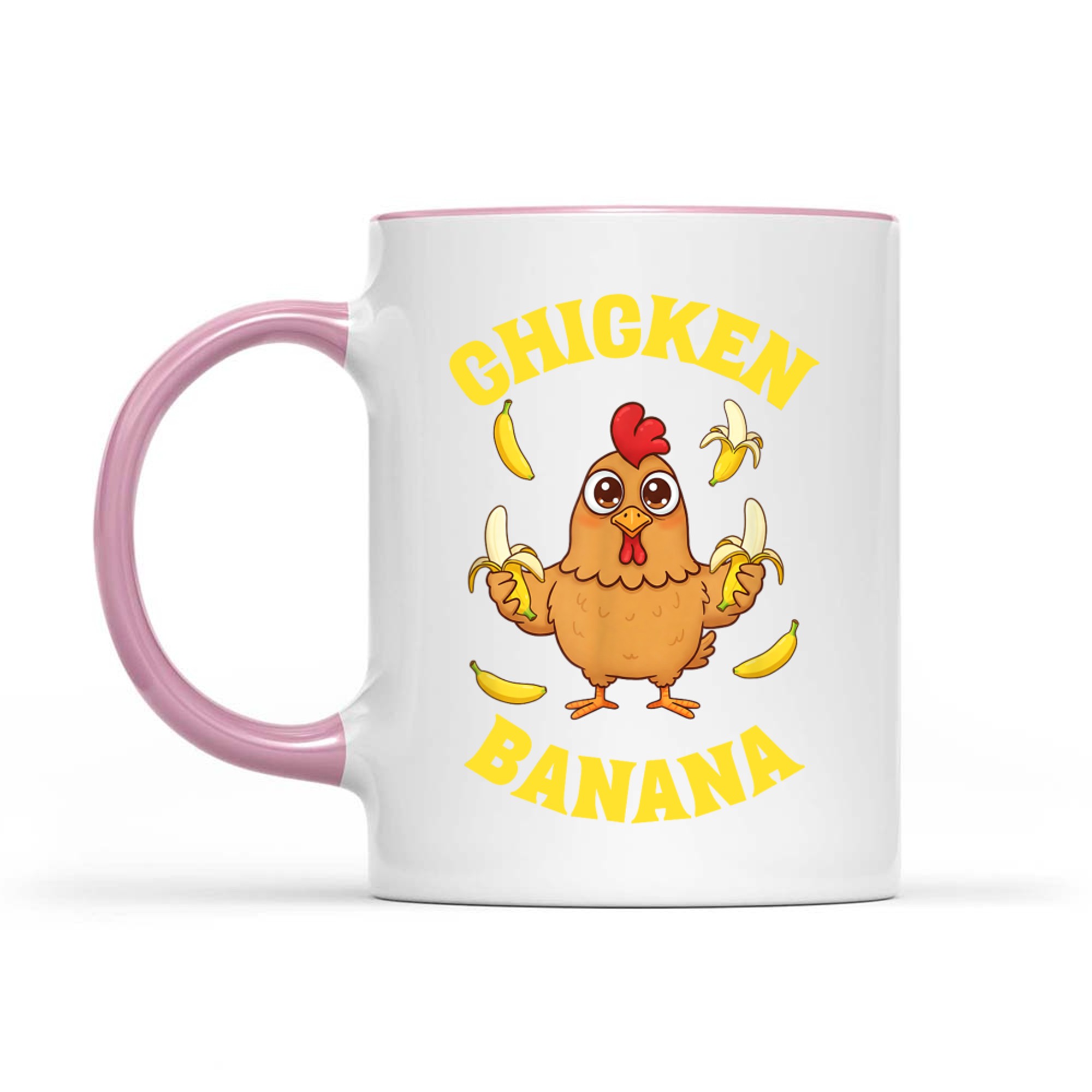 Funny Chicken Holding Bananas Silly Farm Animal Humor Mug