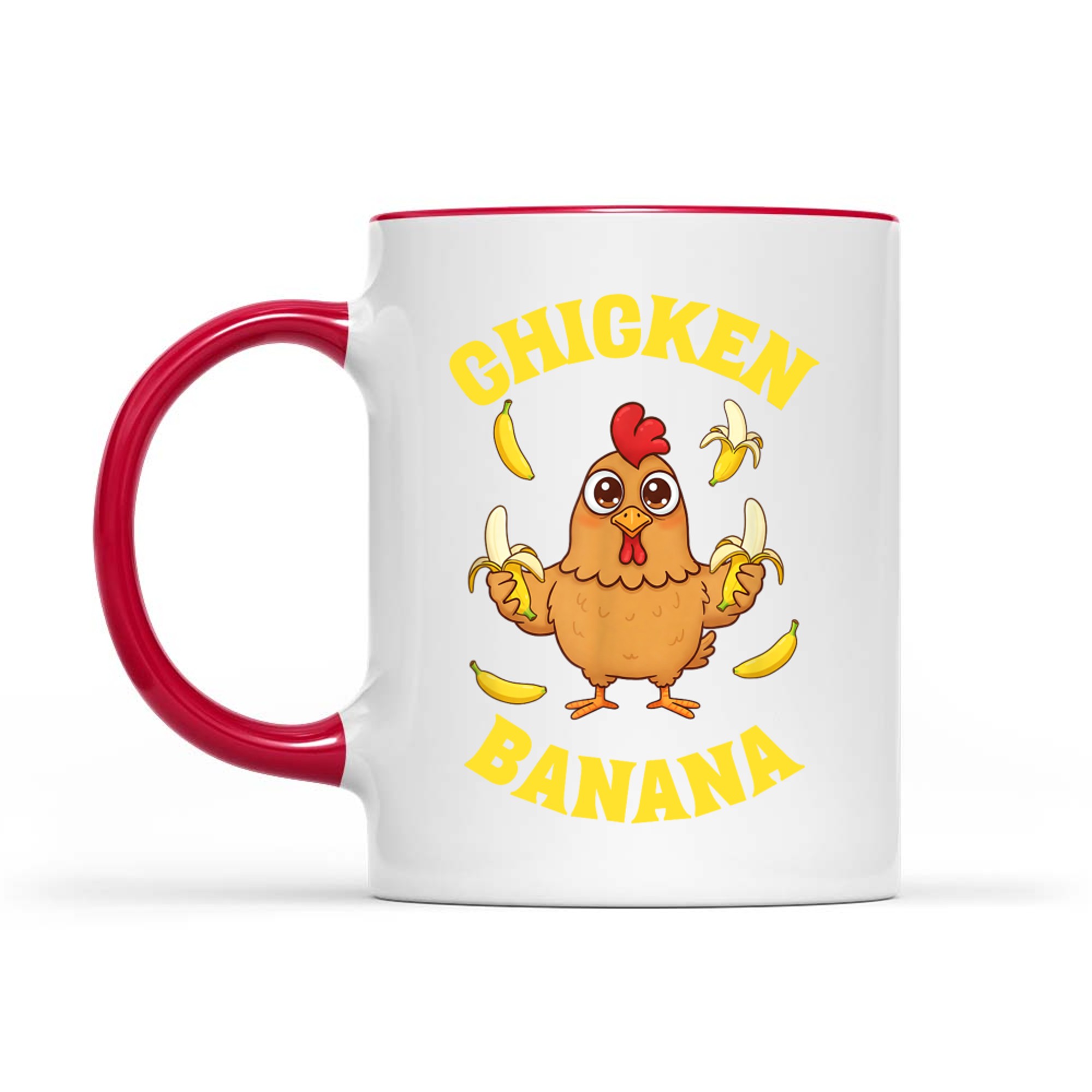 Funny Chicken Holding Bananas Silly Farm Animal Humor Mug