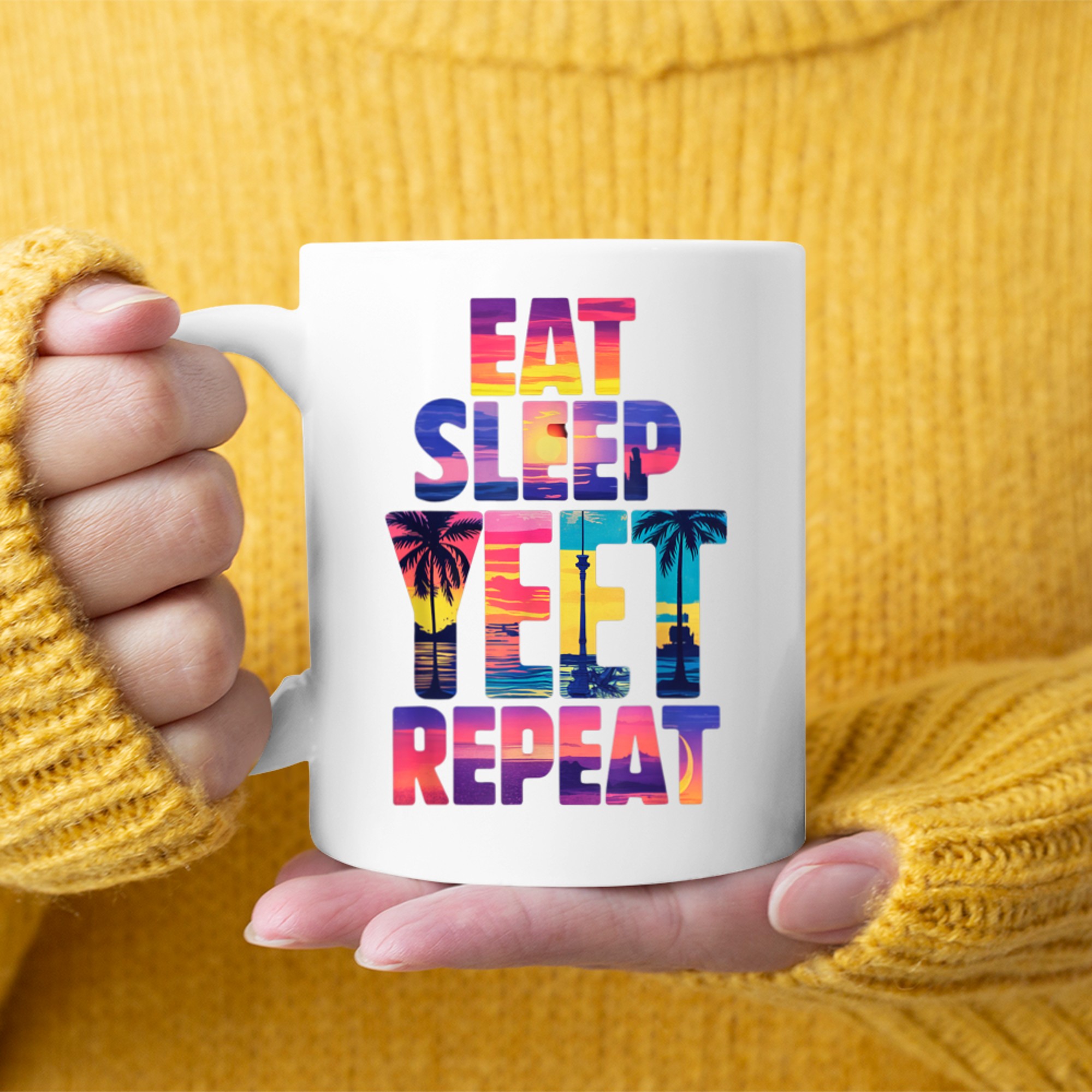 Funny Eat Sleep Yeet Repeat Vintage Yeet Summer Vibe Apparel Mug