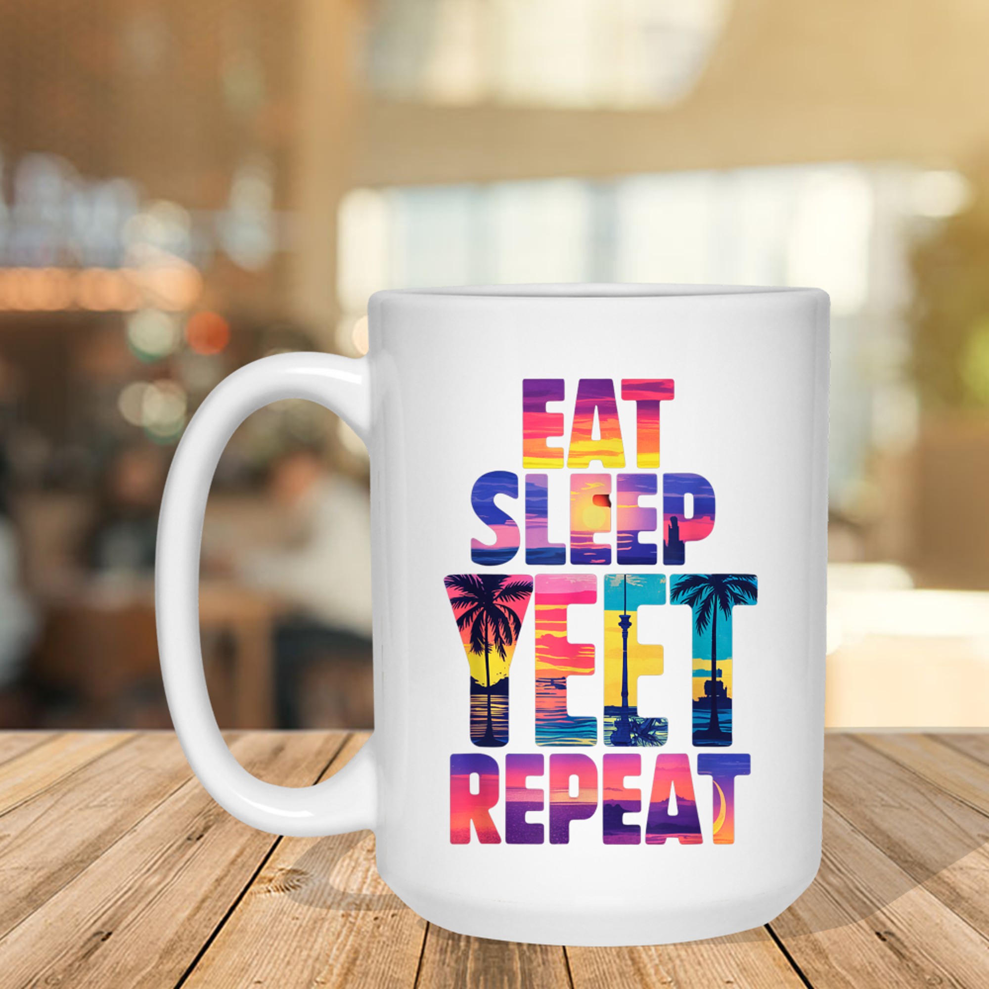 Funny Eat Sleep Yeet Repeat Vintage Yeet Summer Vibe Apparel Mug