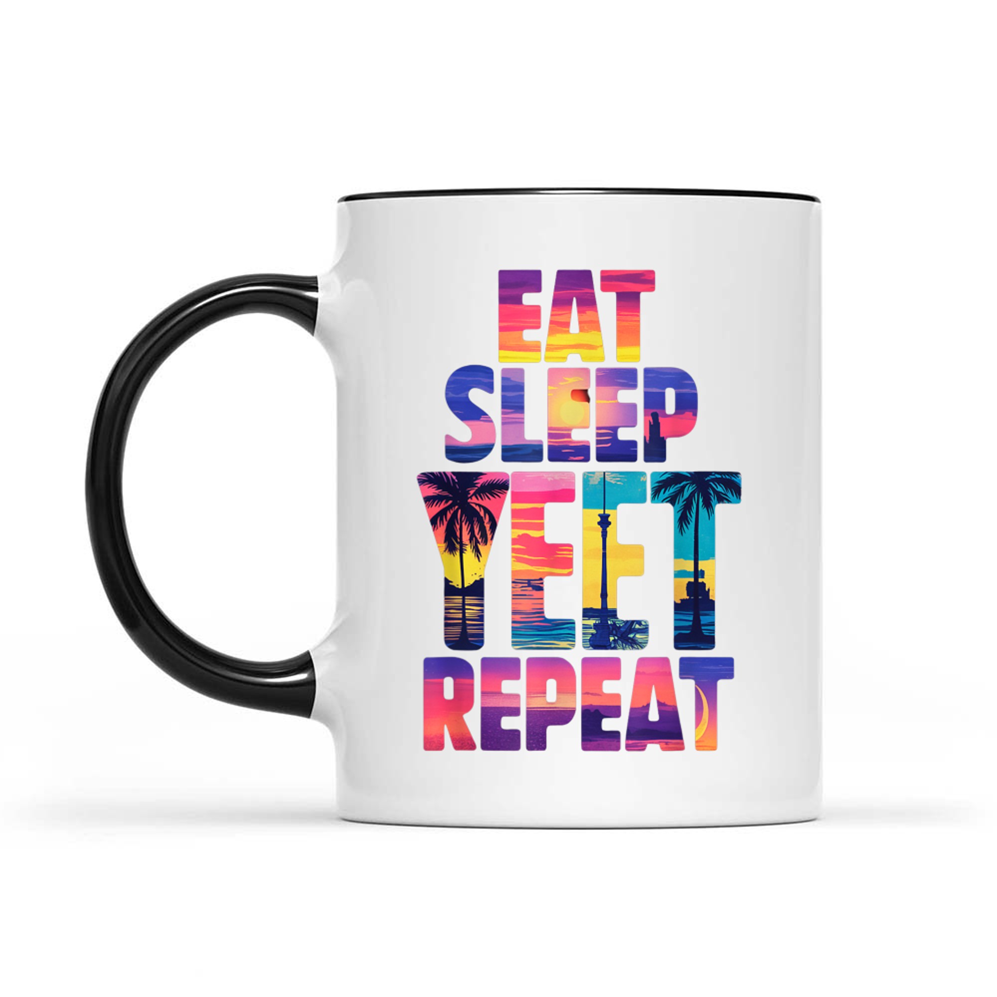 Funny Eat Sleep Yeet Repeat Vintage Yeet Summer Vibe Apparel Mug