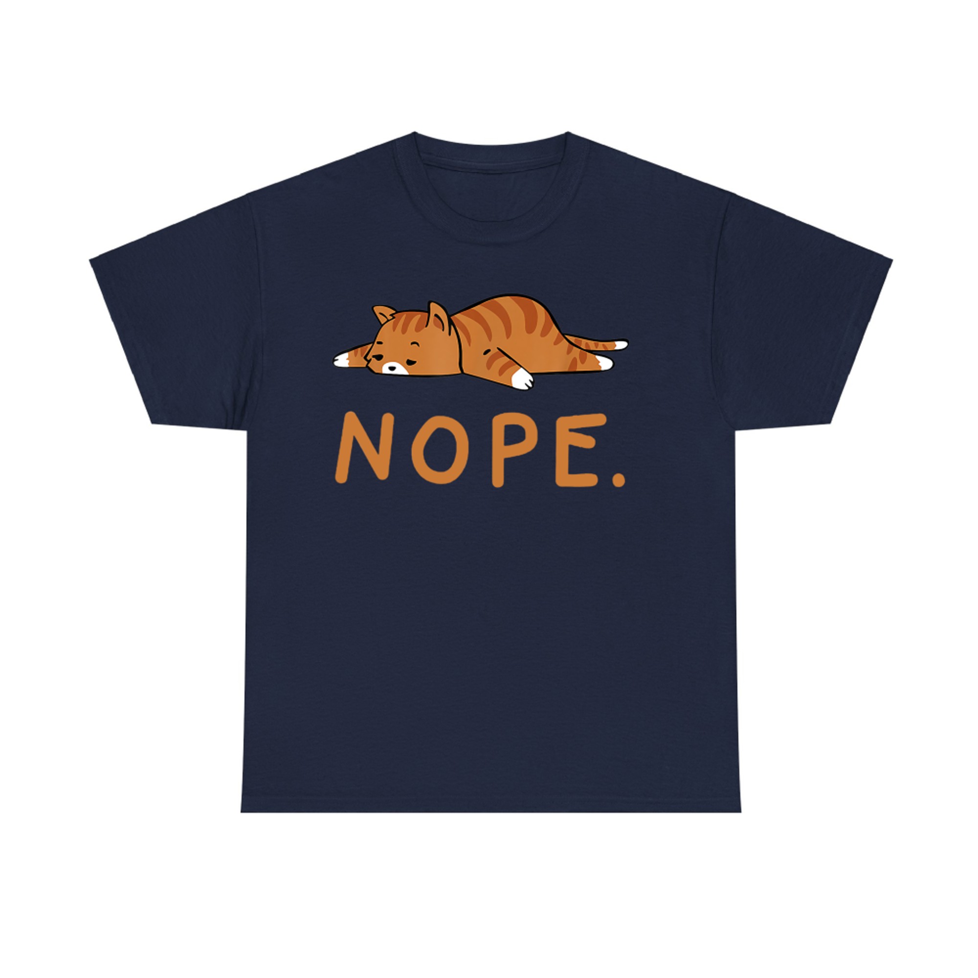 Funny Lazy Cat Design Sleeping  Cute Introvert Mood T-Shirt