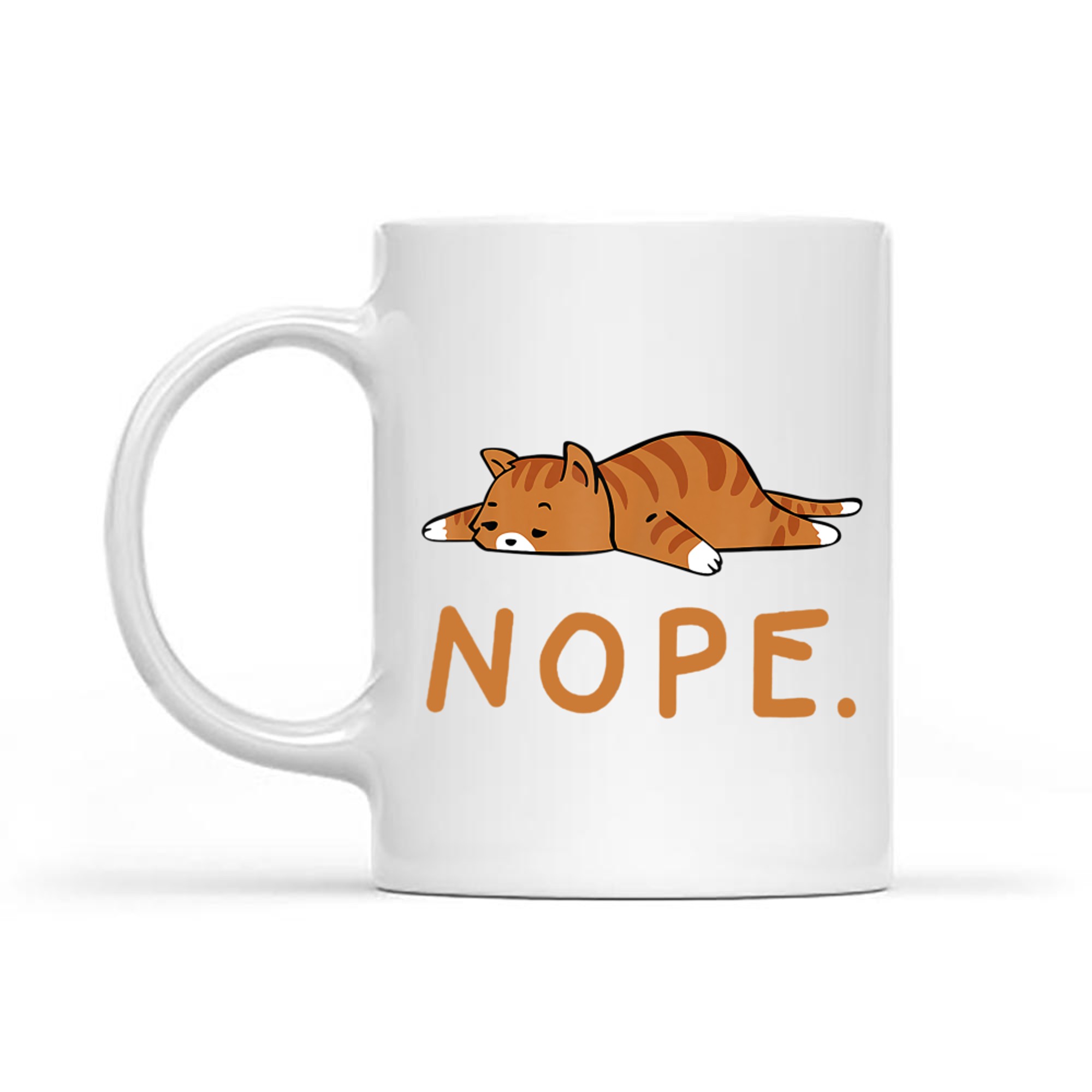 Funny Lazy Cat Design Sleeping Orange Cute  Mug