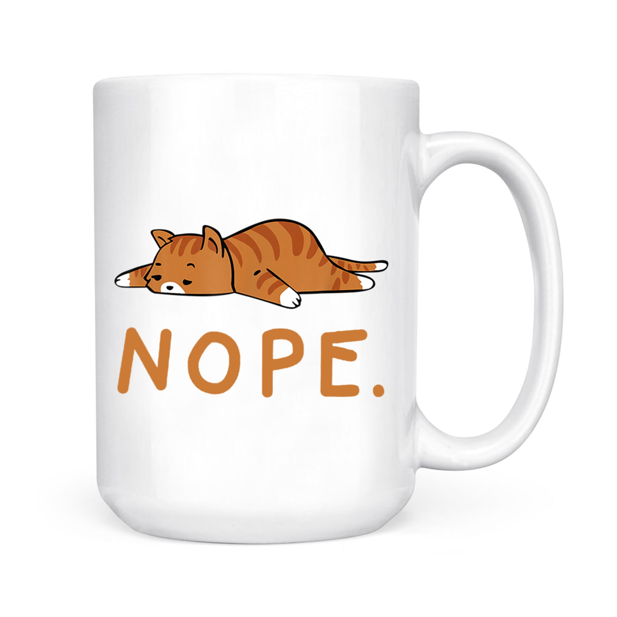 Funny Lazy Cat Design Sleeping Orange Cute  Mug
