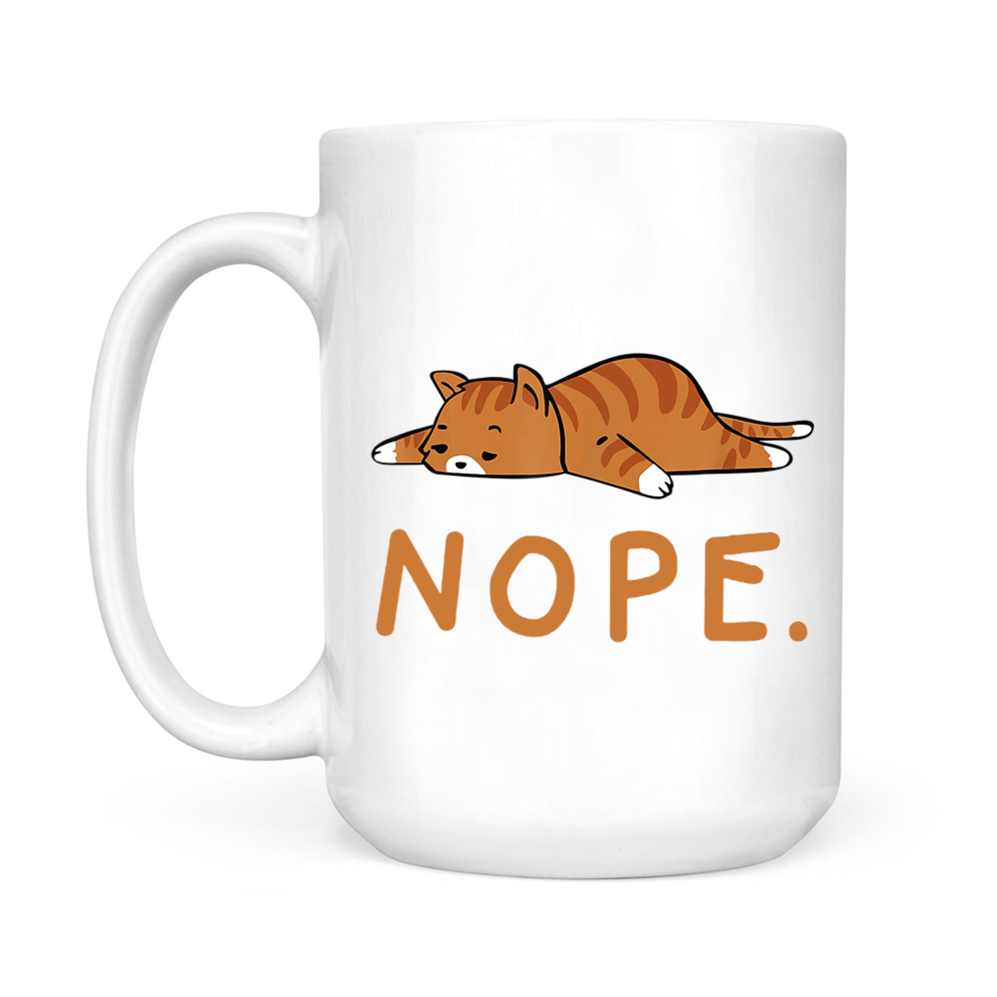 Funny Lazy Cat Design Sleeping Orange Cute  Mug