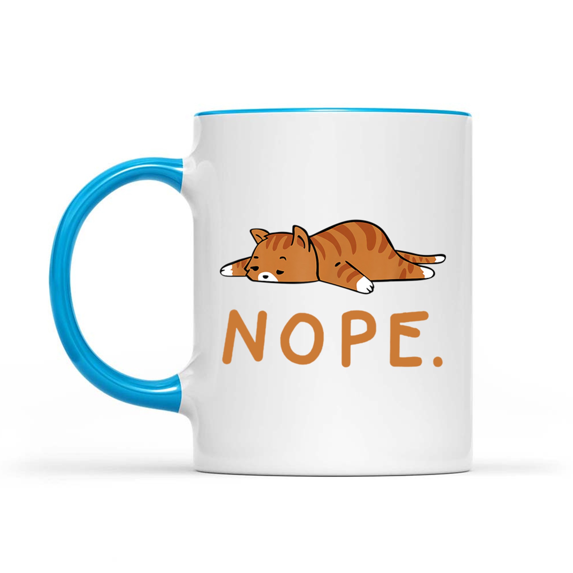 Funny Lazy Cat Design Sleeping Orange Cute  Mug
