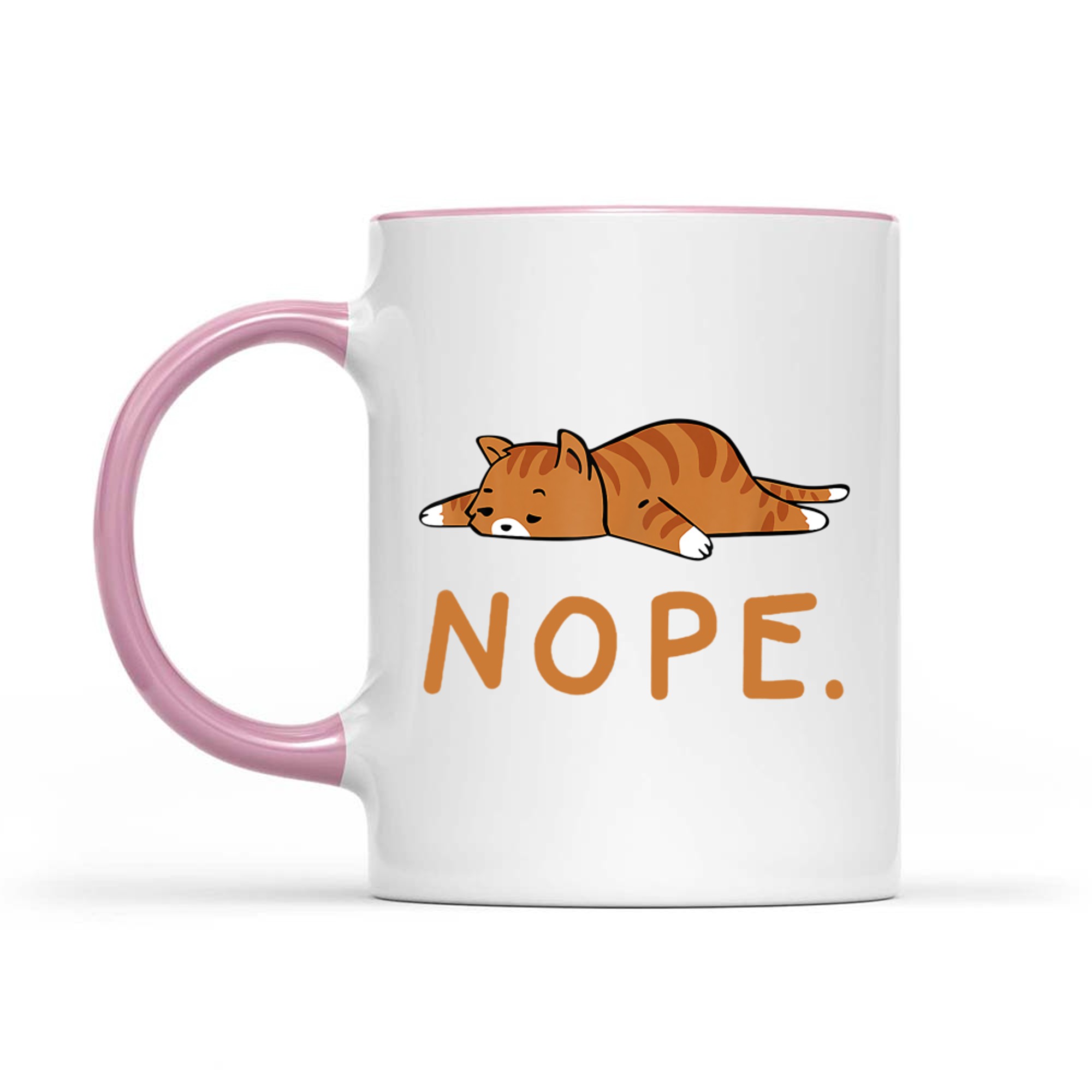 Funny Lazy Cat Design Sleeping Orange Cute  Mug