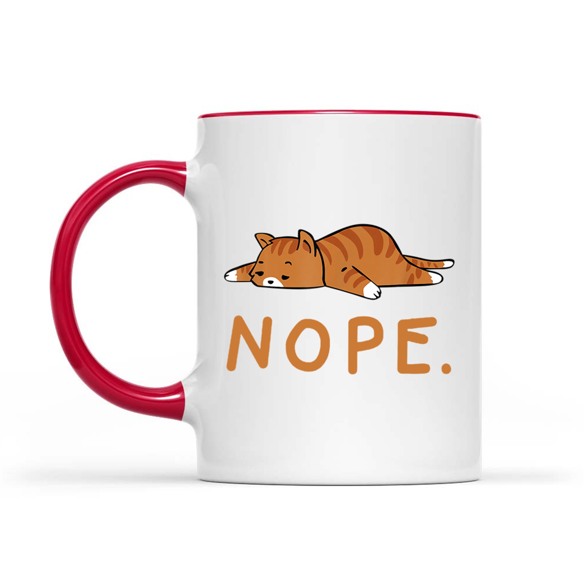 Funny Lazy Cat Design Sleeping Orange Cute  Mug