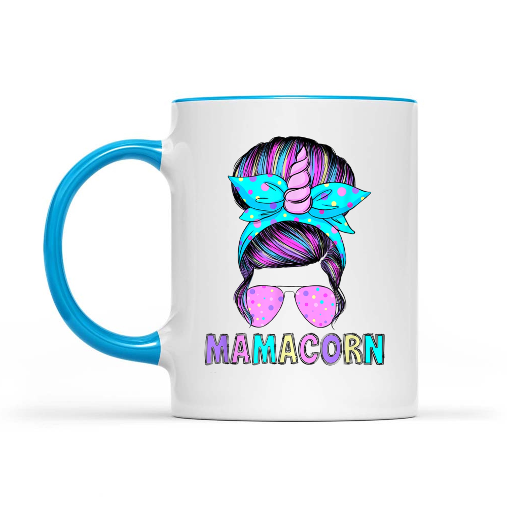 Funny Mamacorn Unicorn Messy Bun Mom Mother's Day Mug