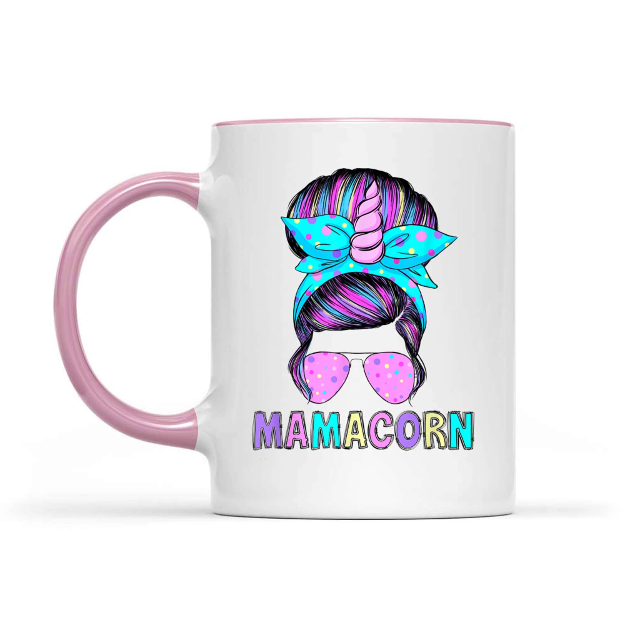 Funny Mamacorn Unicorn Messy Bun Mom Mother's Day Mug