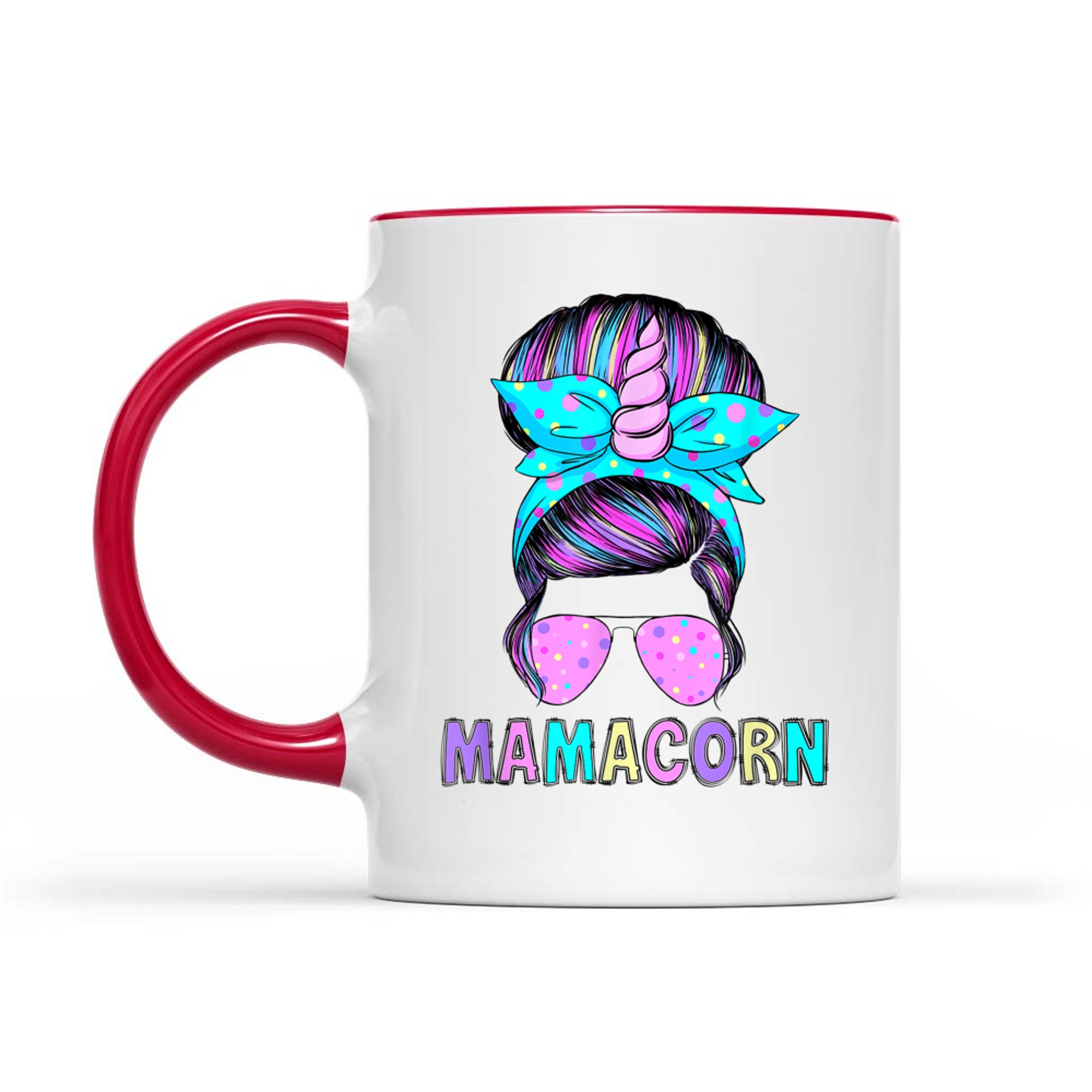 Funny Mamacorn Unicorn Messy Bun Mom Mother's Day Mug