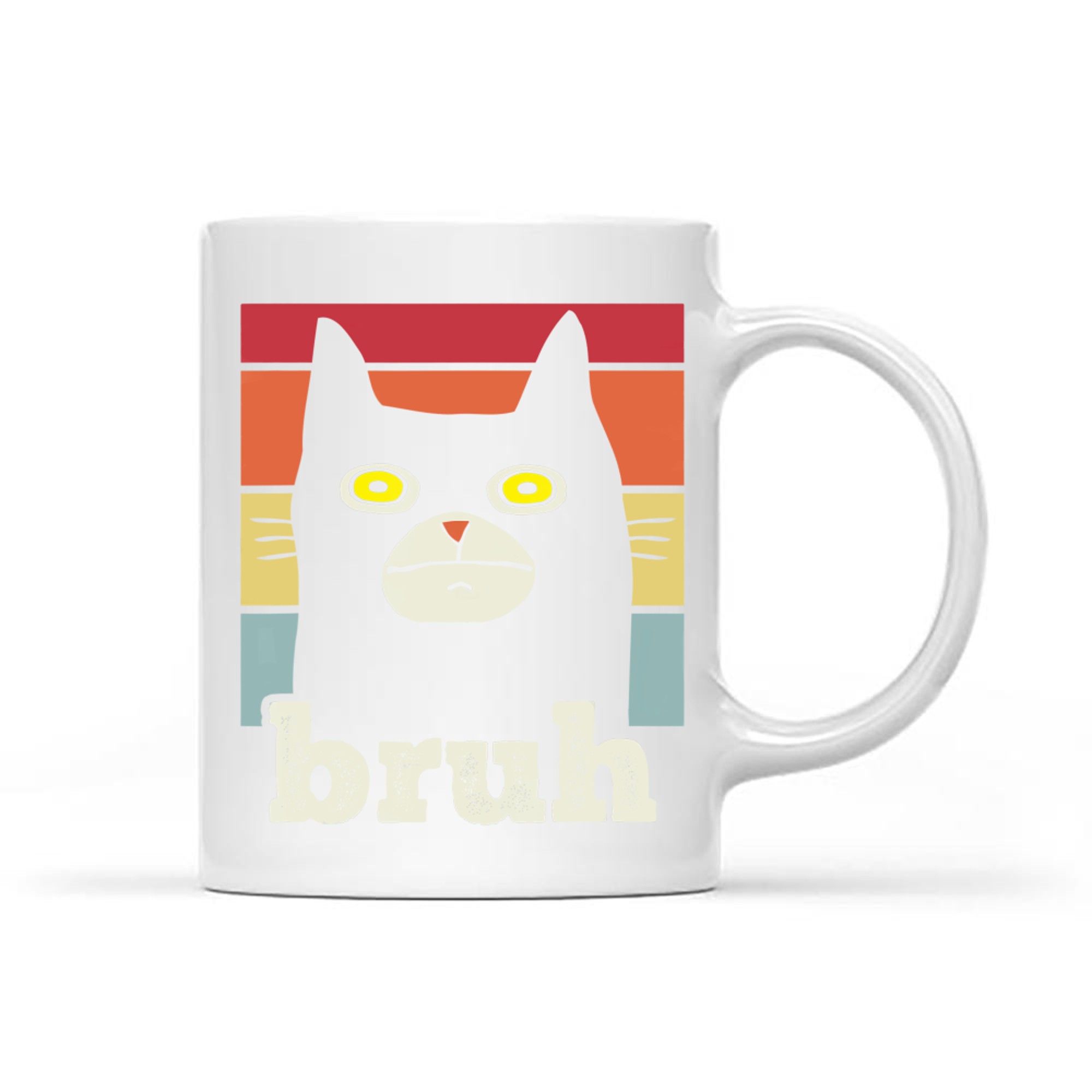 Funny Meme Saying Bruh With Cat Greetings Mug