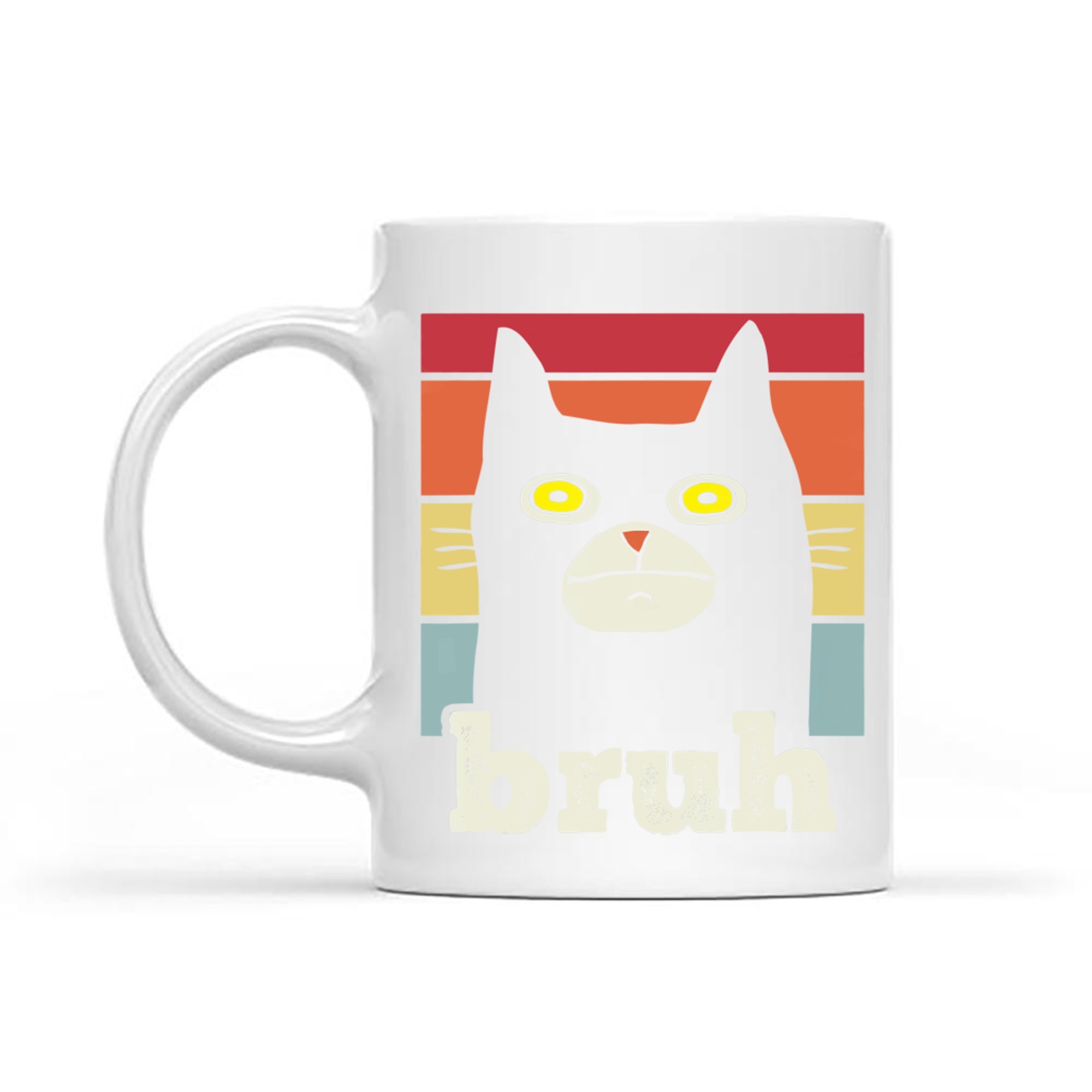 Funny Meme Saying Bruh With Cat Greetings Mug