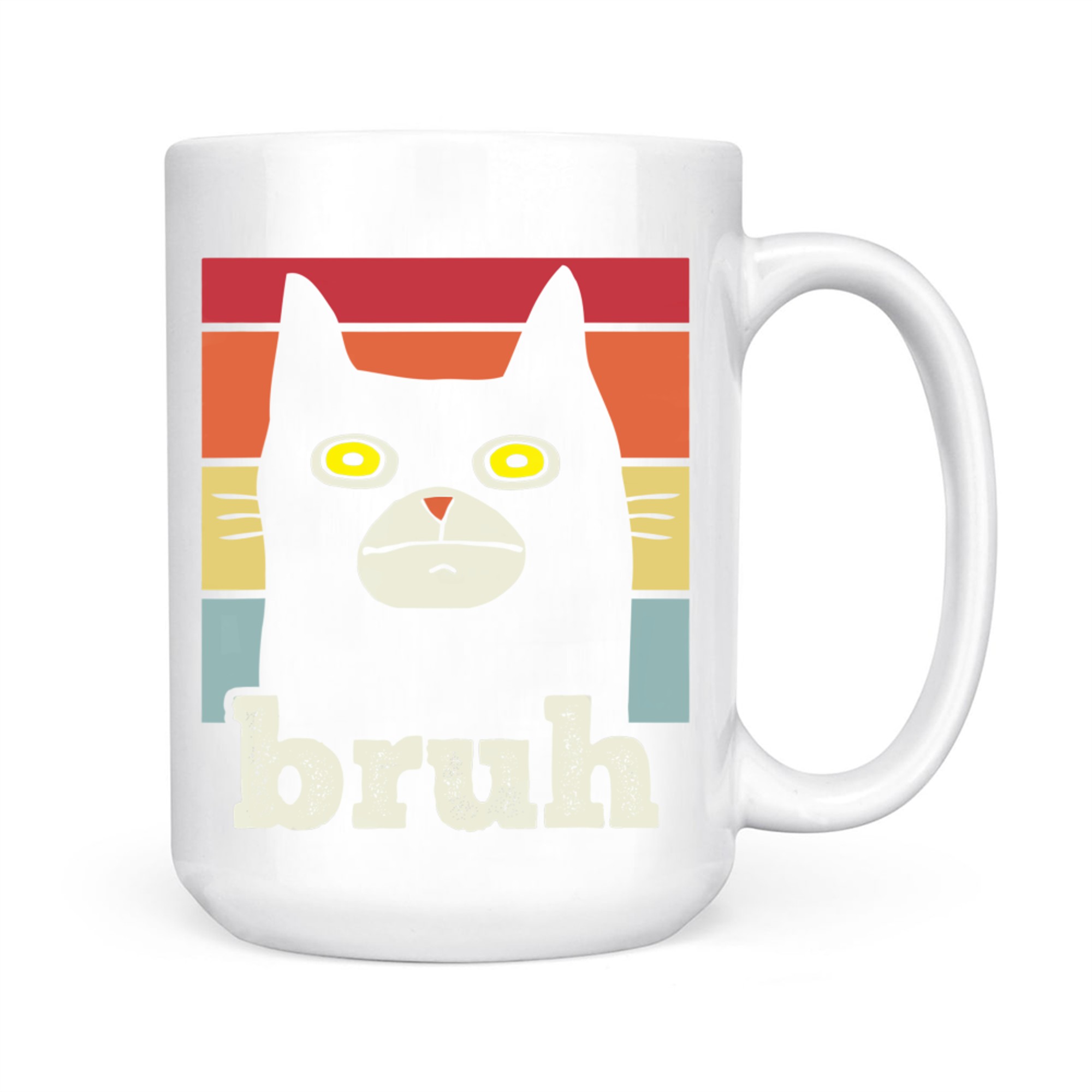 Funny Meme Saying Bruh With Cat Greetings Mug