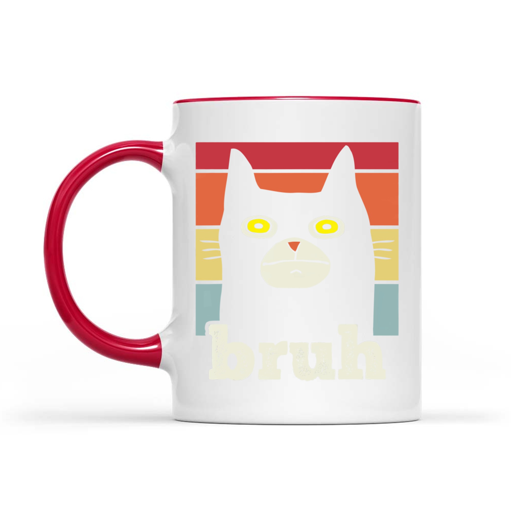 Funny Meme Saying Bruh With Cat Greetings Mug