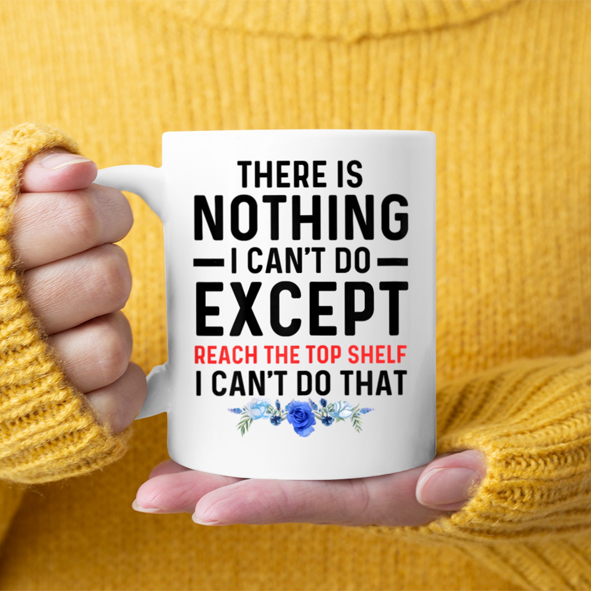 Funny There Is Nothing I Can't Do Except Reach The Top Shelf Mug