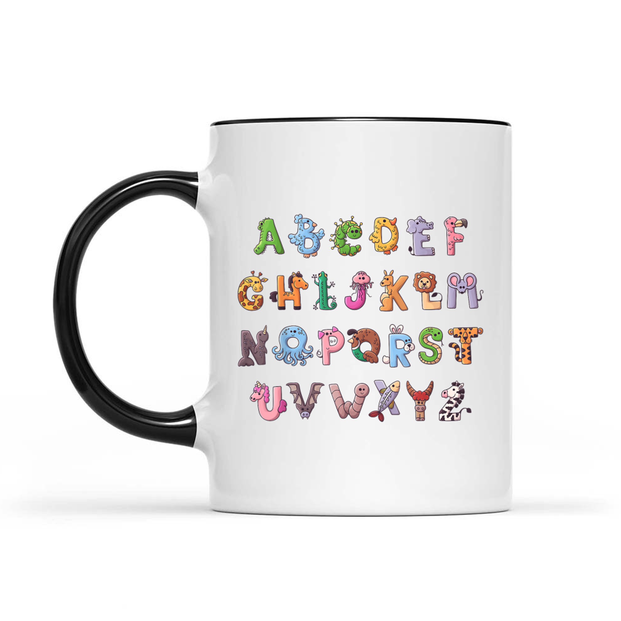Fuuny Alphabet ABCs Animal Learning Kindergarten Teacher Mug