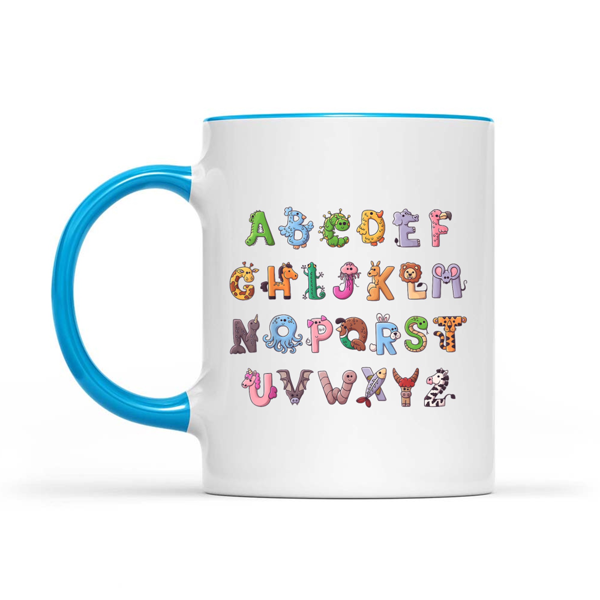 Fuuny Alphabet ABCs Animal Learning Kindergarten Teacher Mug