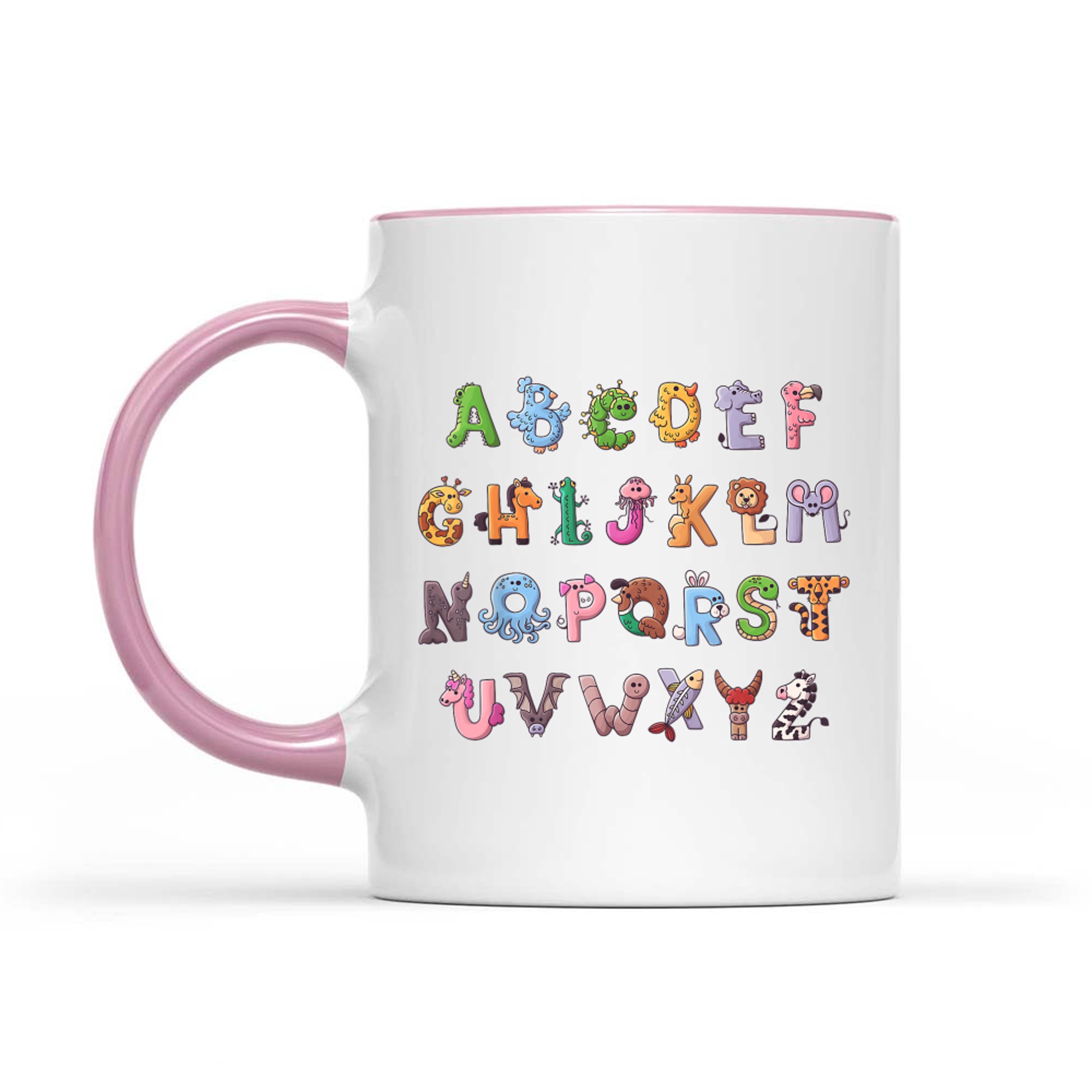 Fuuny Alphabet ABCs Animal Learning Kindergarten Teacher Mug