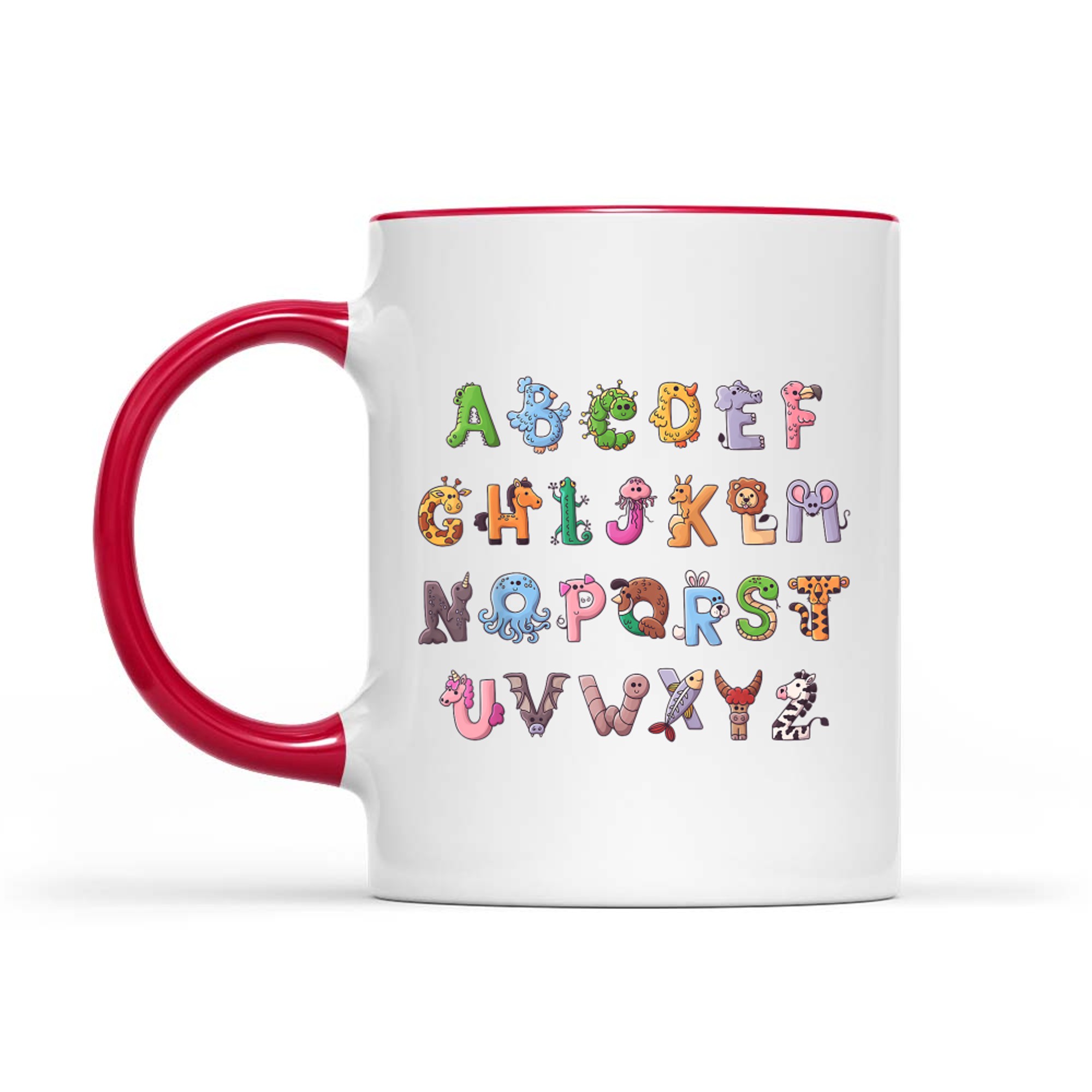 Fuuny Alphabet ABCs Animal Learning Kindergarten Teacher Mug