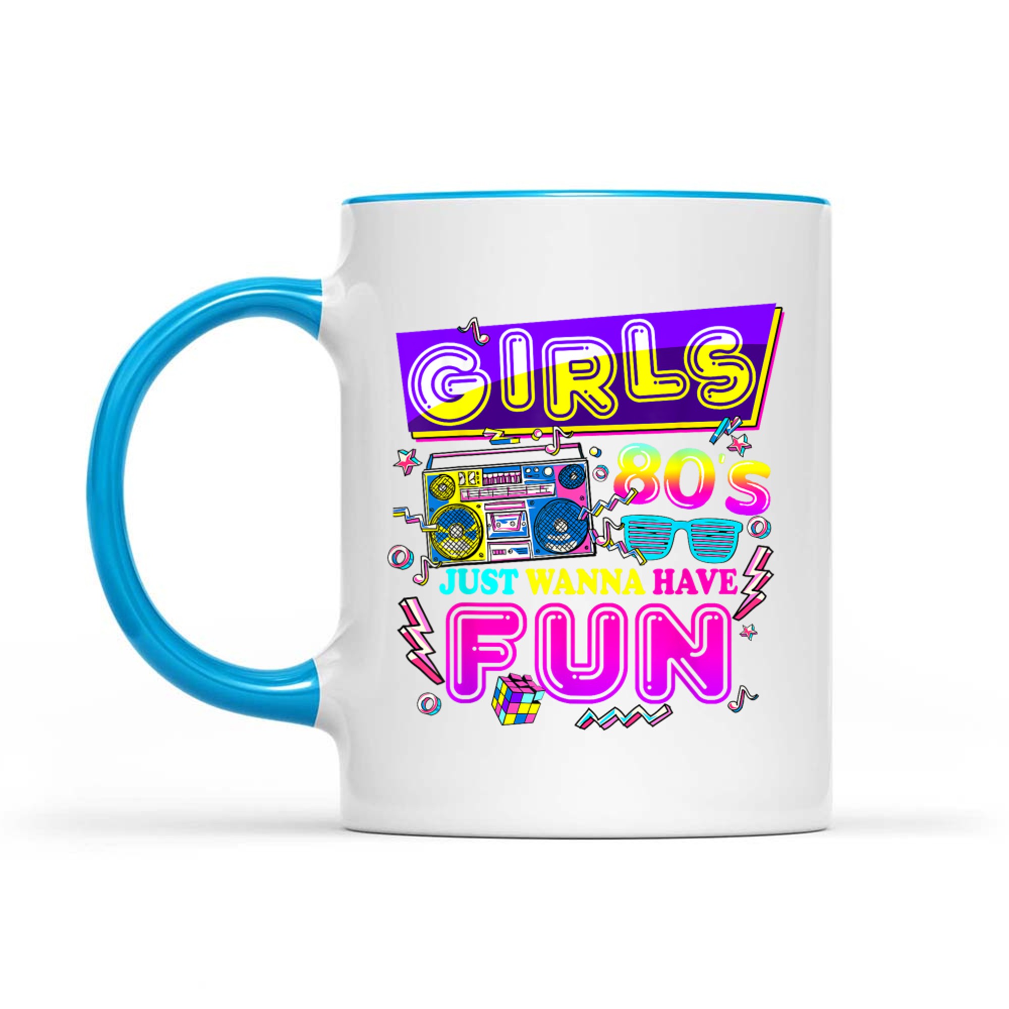 Girls 80's Just Wanna Have Fun 1980s Nostalgia 80s Mug