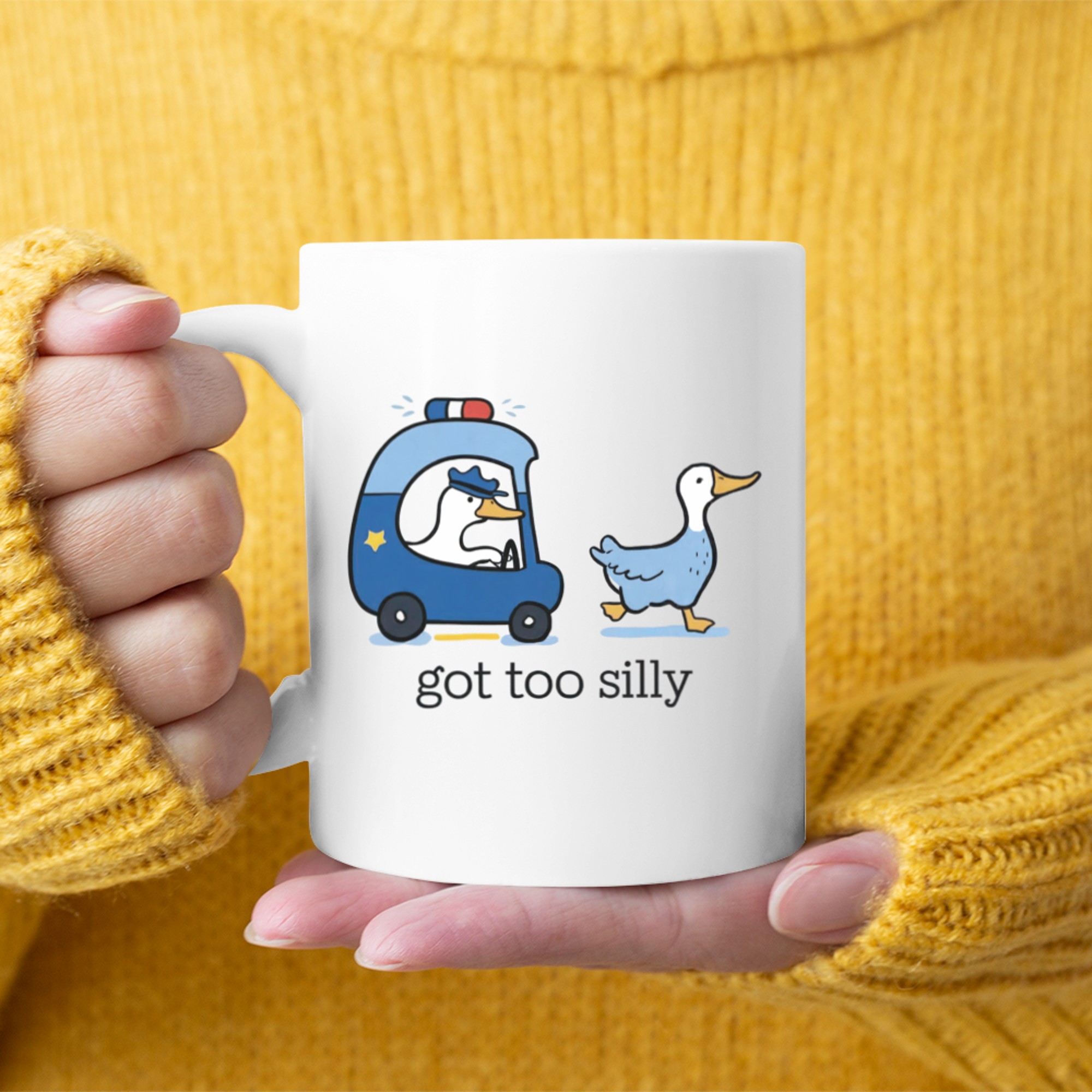 Goose Got Too Silly Police Joke Goose Funny Saying Pun Humor Mug