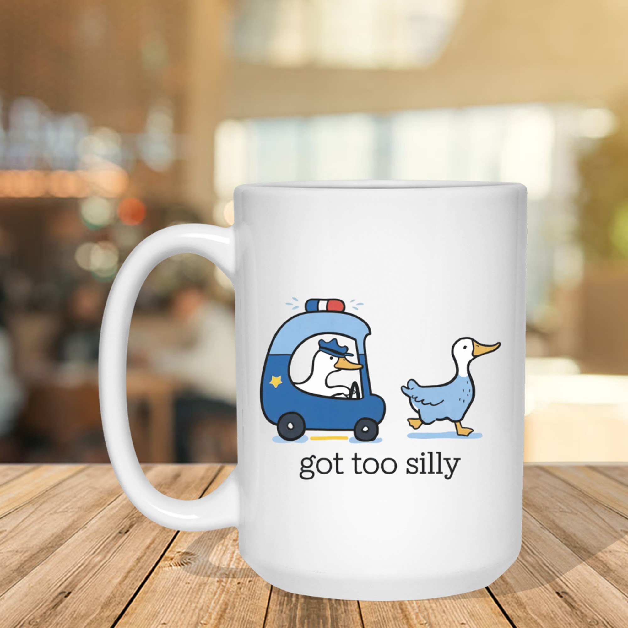 Goose Got Too Silly Police Joke Goose Funny Saying Pun Humor Mug