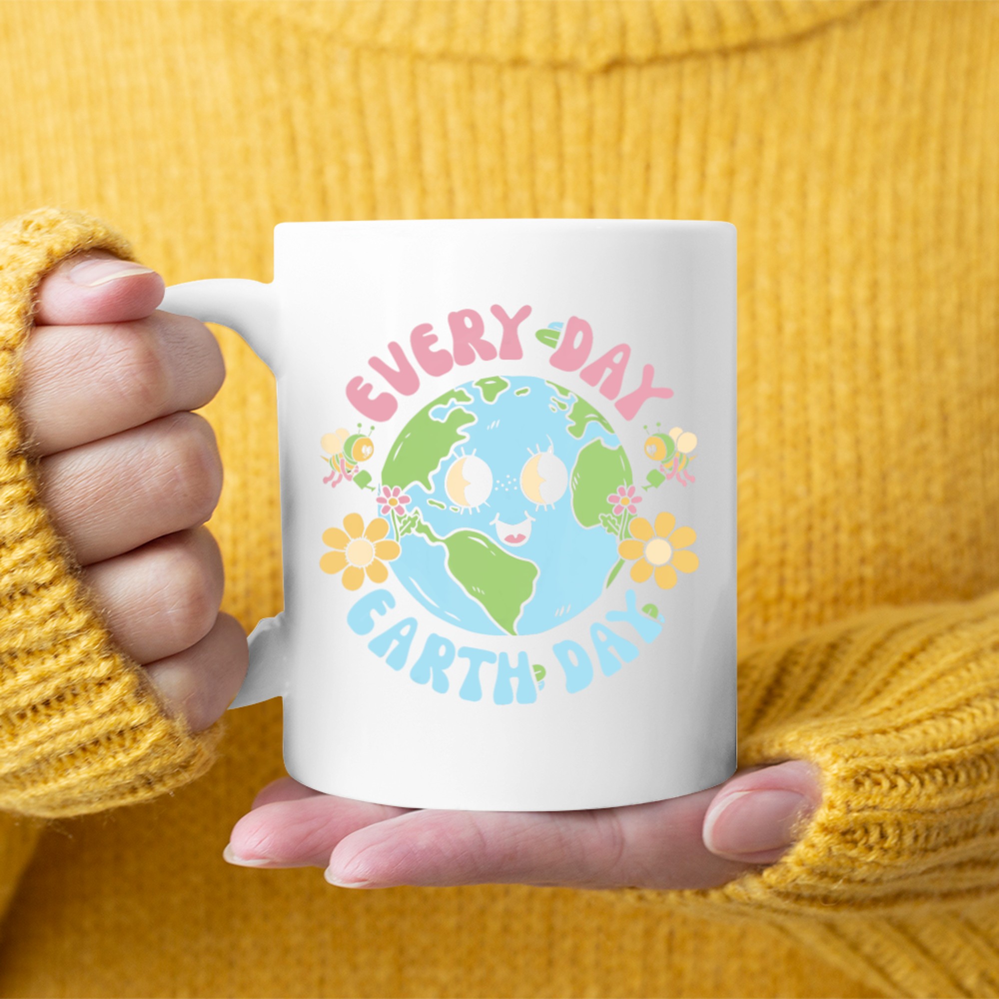 Groovy Earth Day Everyday Teacher Kids Happy Earth Day Mug