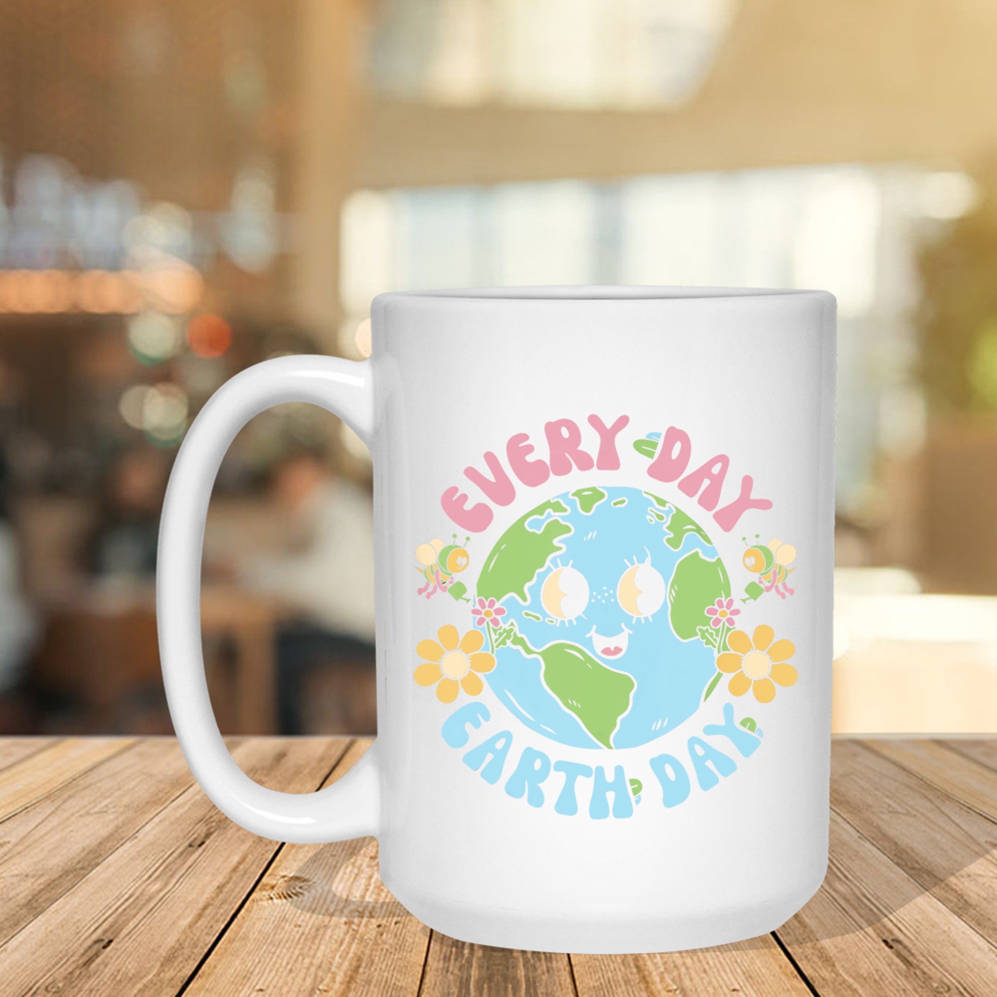 Groovy Earth Day Everyday Teacher Kids Happy Earth Day Mug
