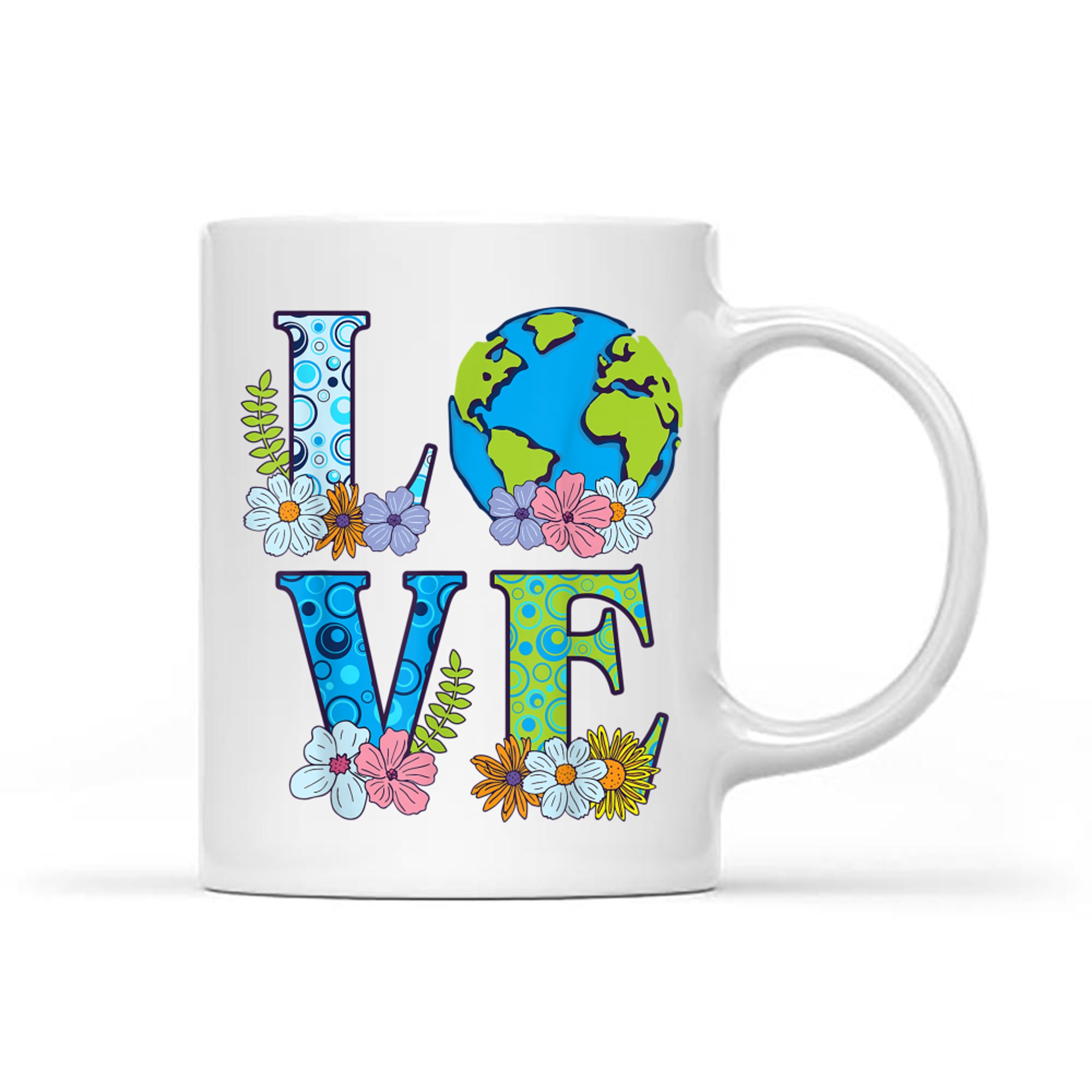 Happy Earth Day Birthday Save Nature Love Girl Environment Mug
