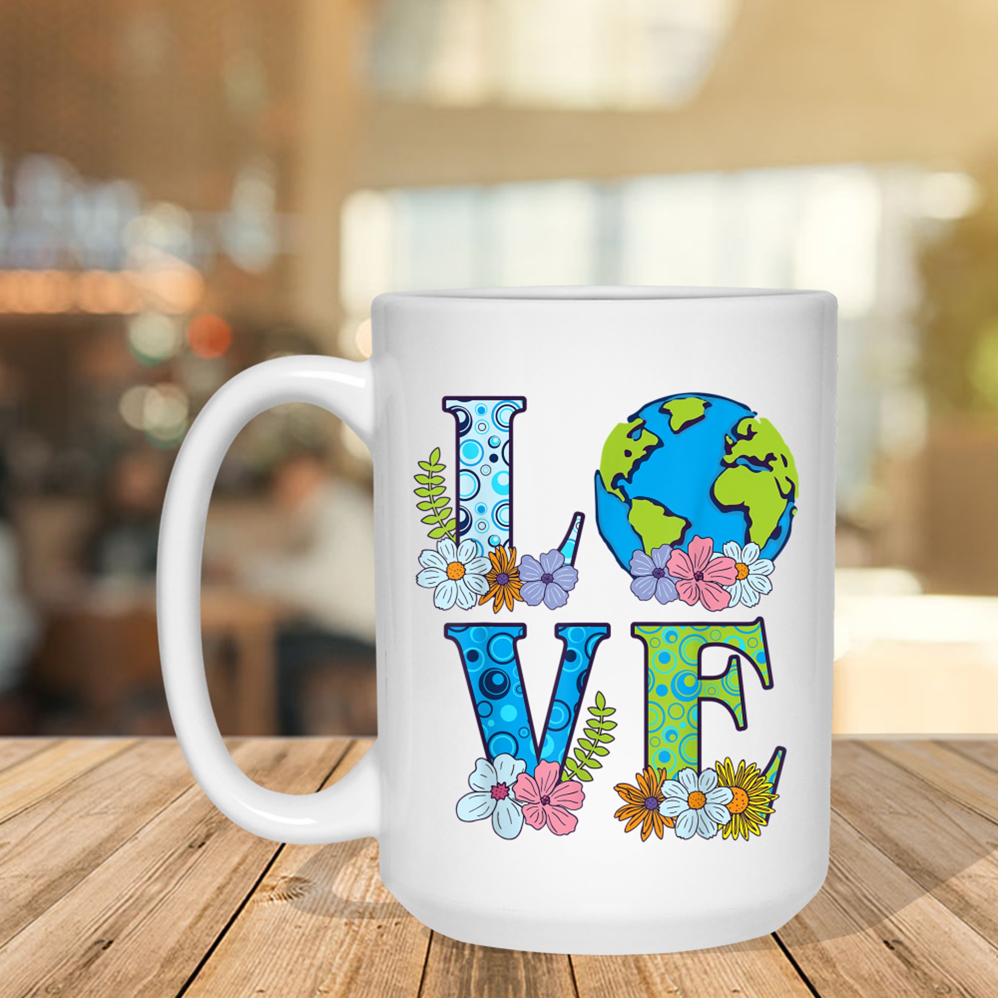 Happy Earth Day Birthday Save Nature Love Girl Environment Mug