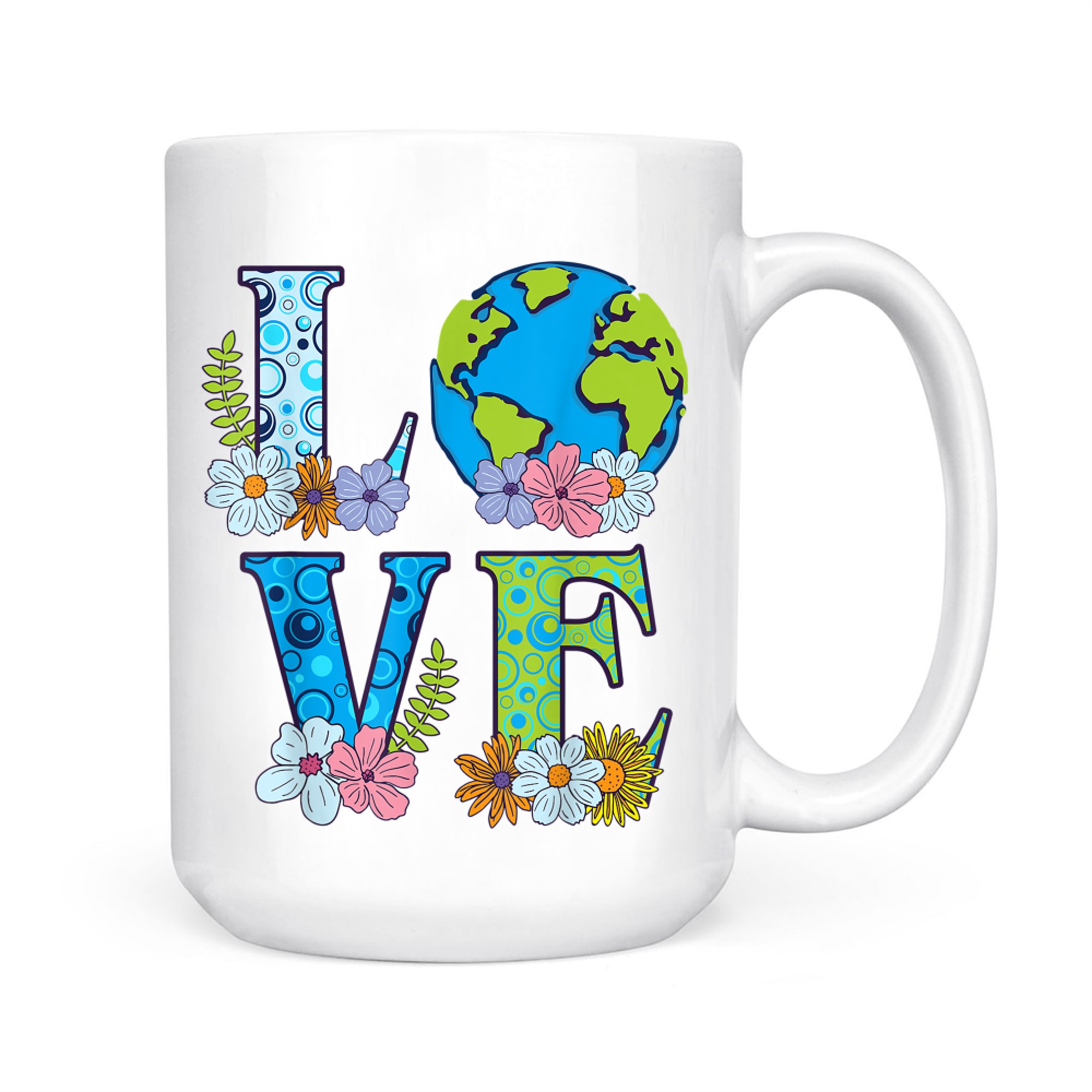 Happy Earth Day Birthday Save Nature Love Girl Environment Mug