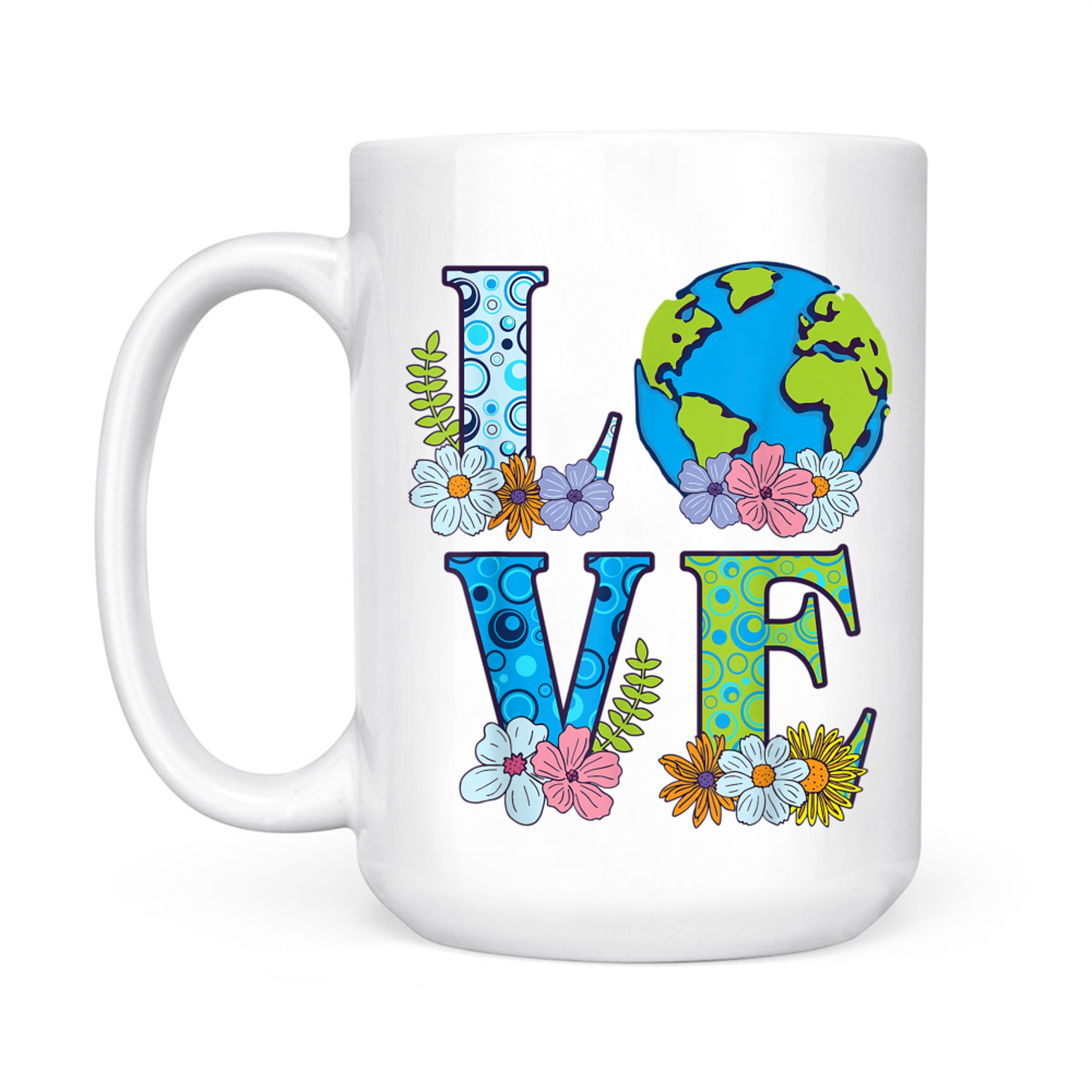 Happy Earth Day Birthday Save Nature Love Girl Environment Mug