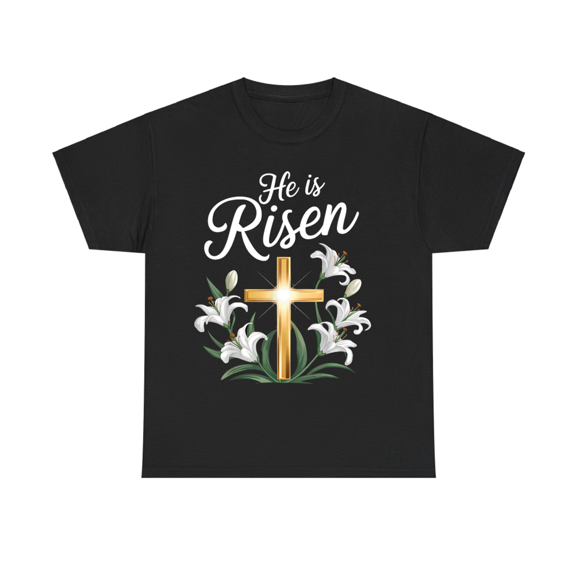 He Is Risen Christian Easter Cross T-Shirt