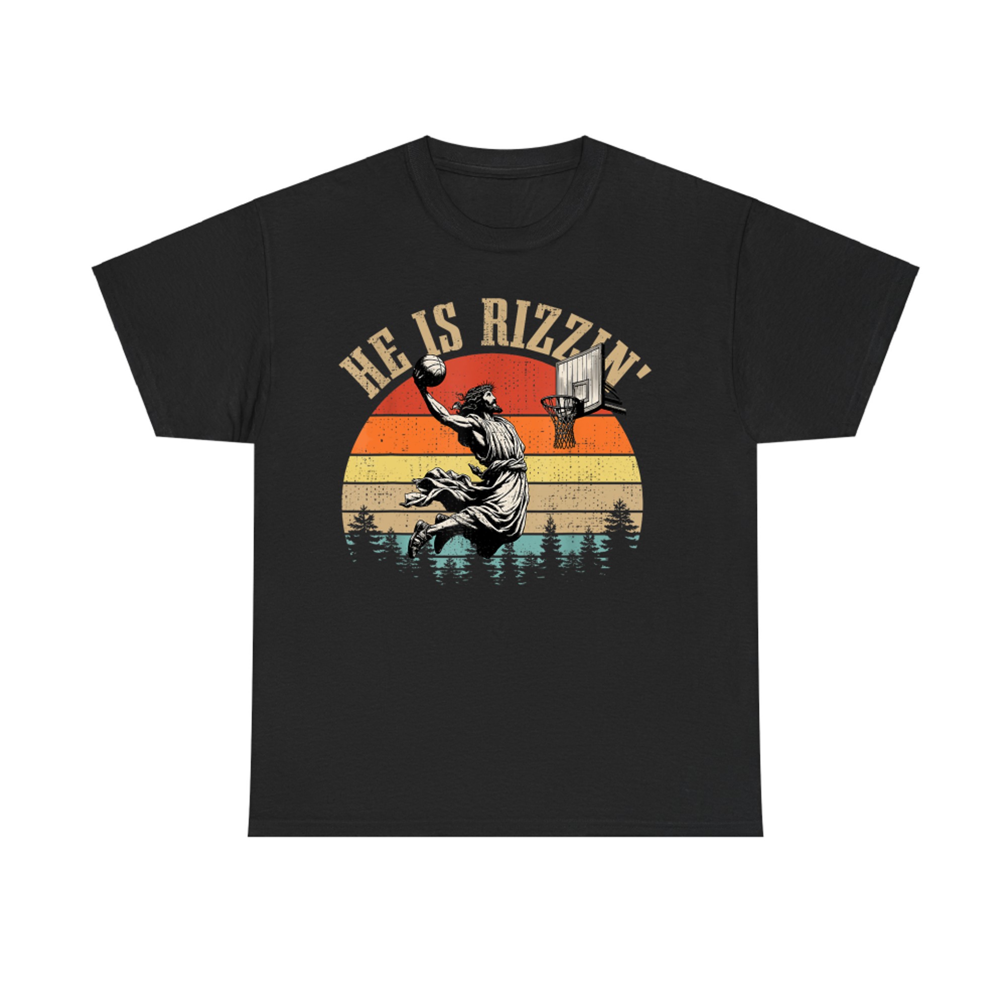 He Is Rizzin Easter Jesus Christian Basketball Good Friday T-Shirt