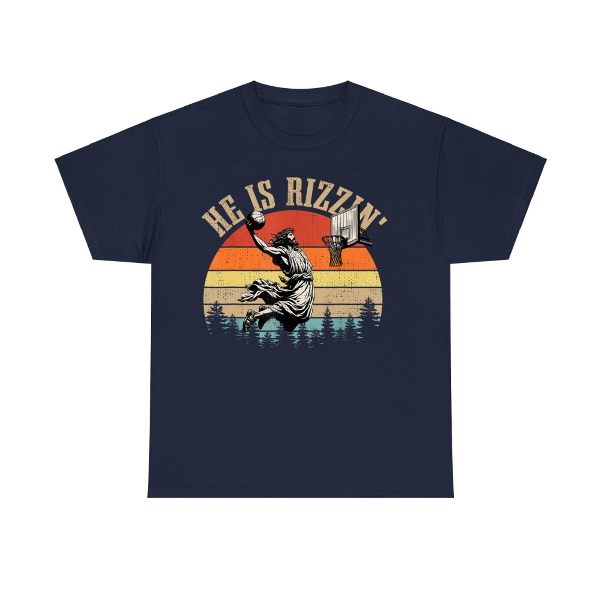 He Is Rizzin Easter Jesus Christian Basketball Good Friday T-Shirt