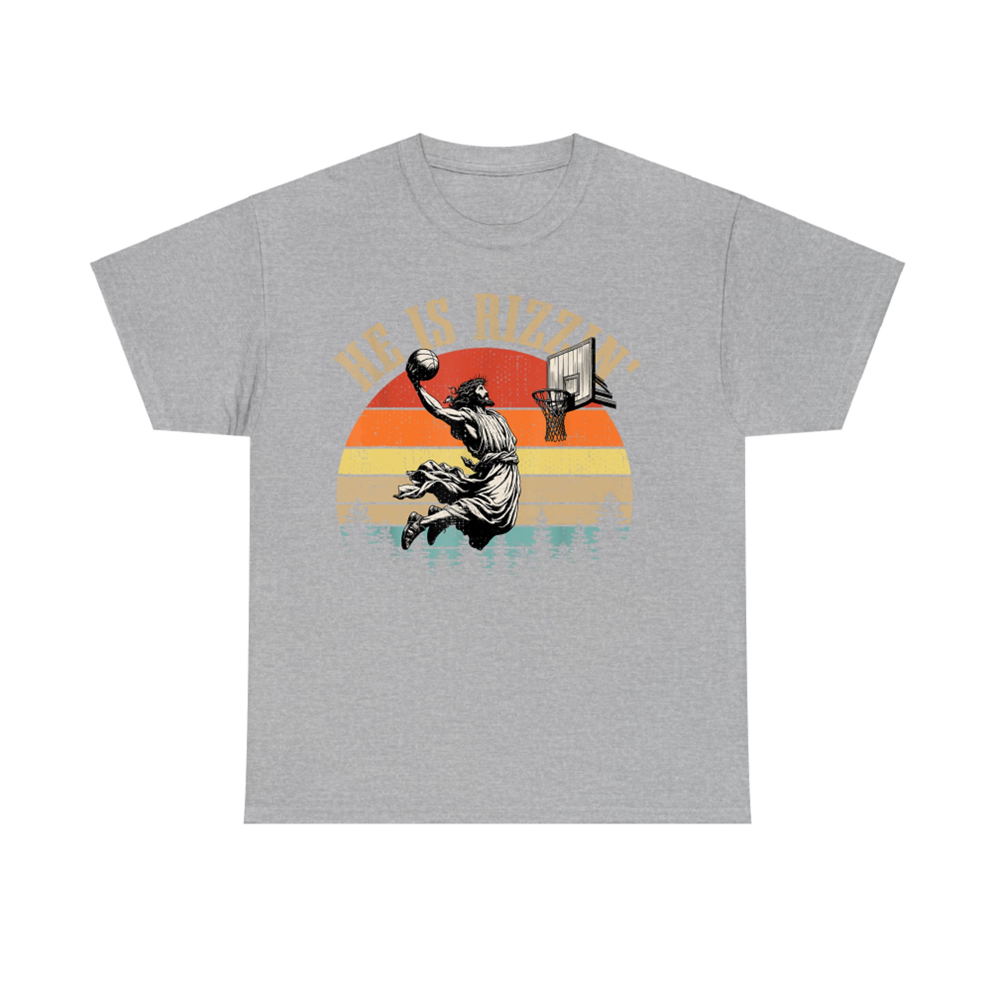 He Is Rizzin Easter Jesus Christian Basketball Good Friday T-Shirt